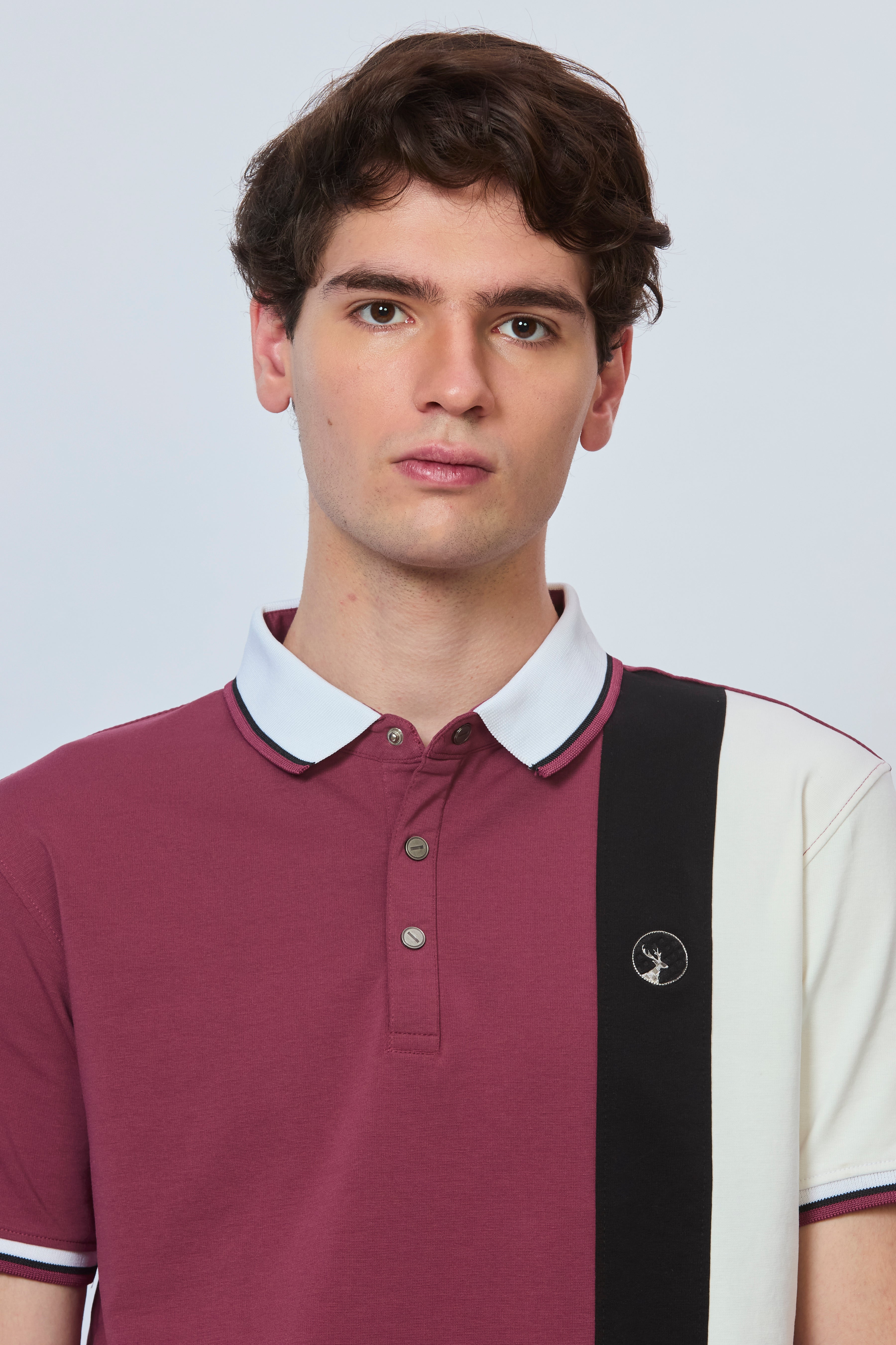 Urban Blocked Polo in Onion & Black