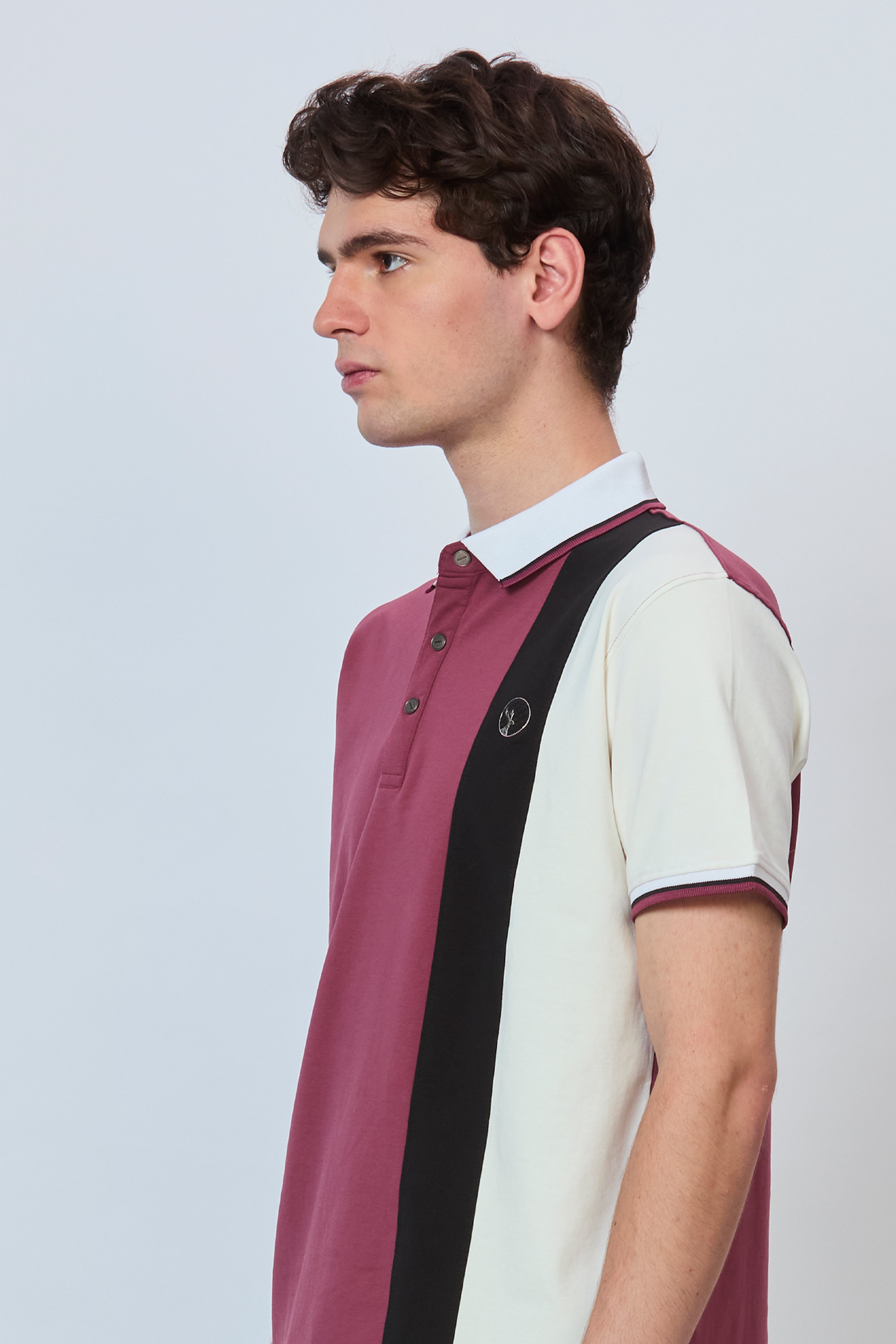 Urban Blocked Polo in Onion & Black