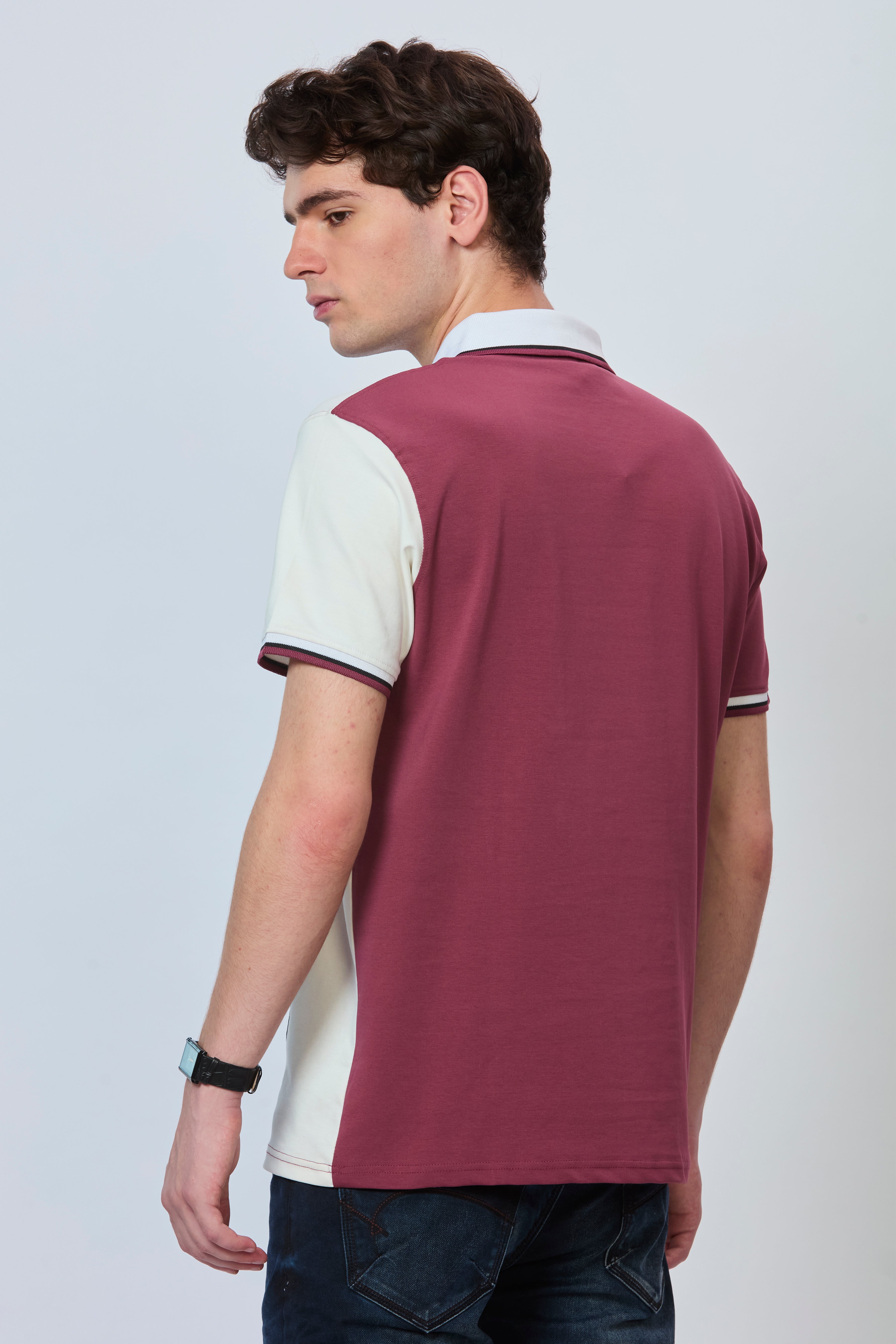 Urban Blocked Polo in Onion & Black