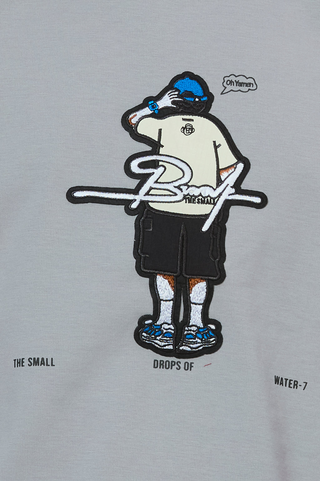 Smoky Grey Minimal Embroidery T-Shirt