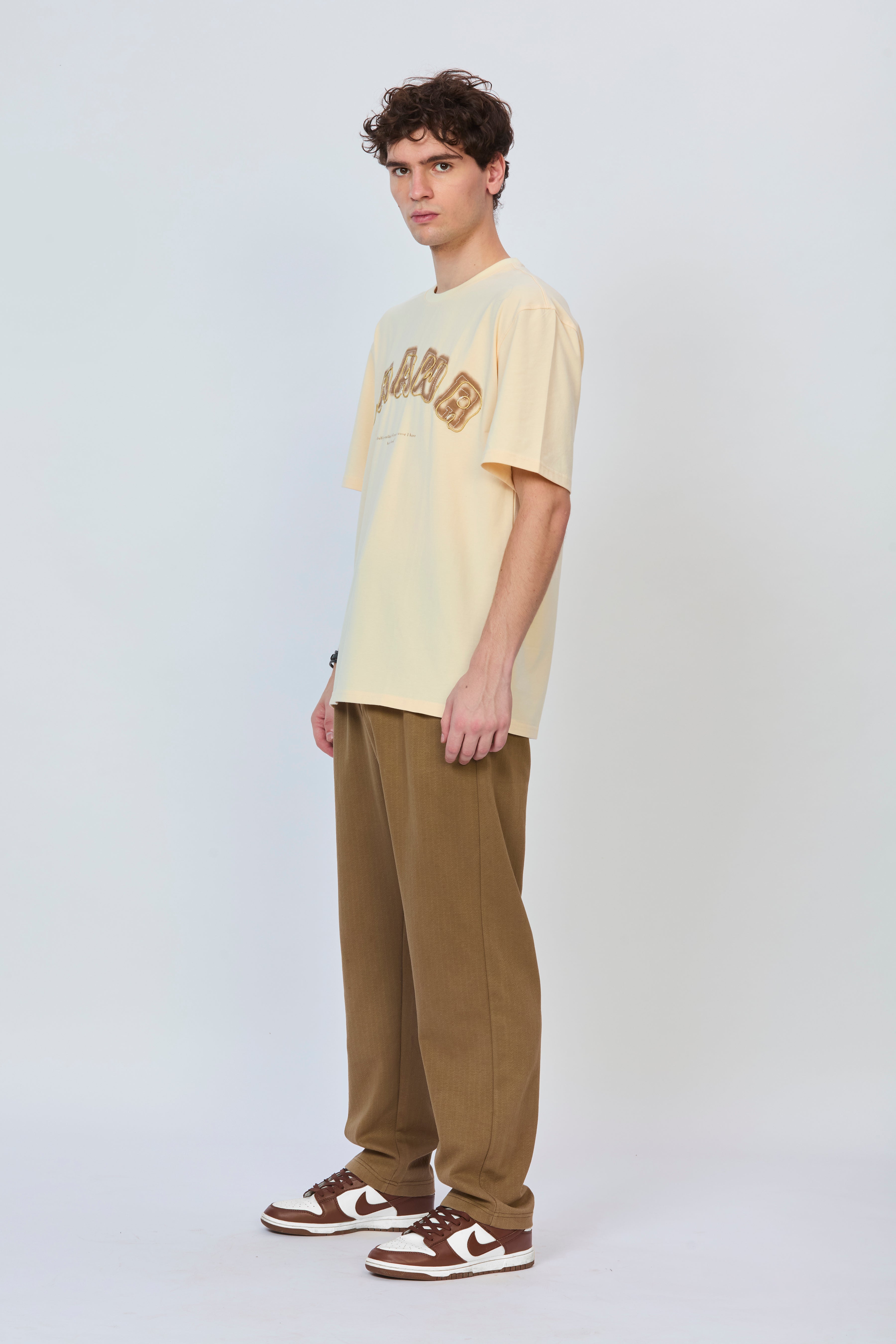 Oversized Cream Cotton T-Shirt