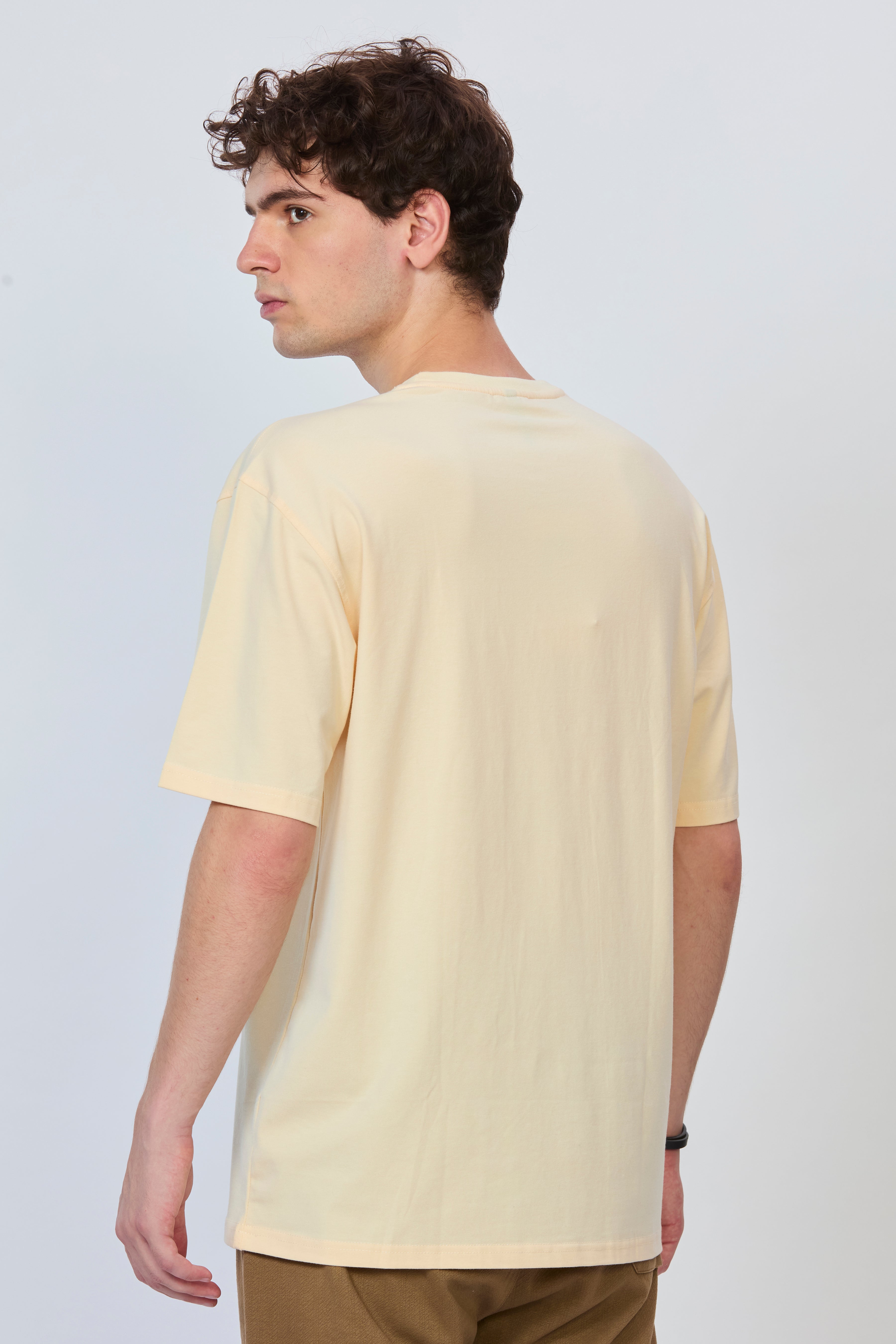 Oversized Cream Cotton T-Shirt