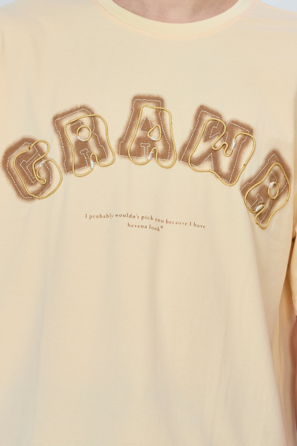 Oversized Cream Cotton T-Shirt