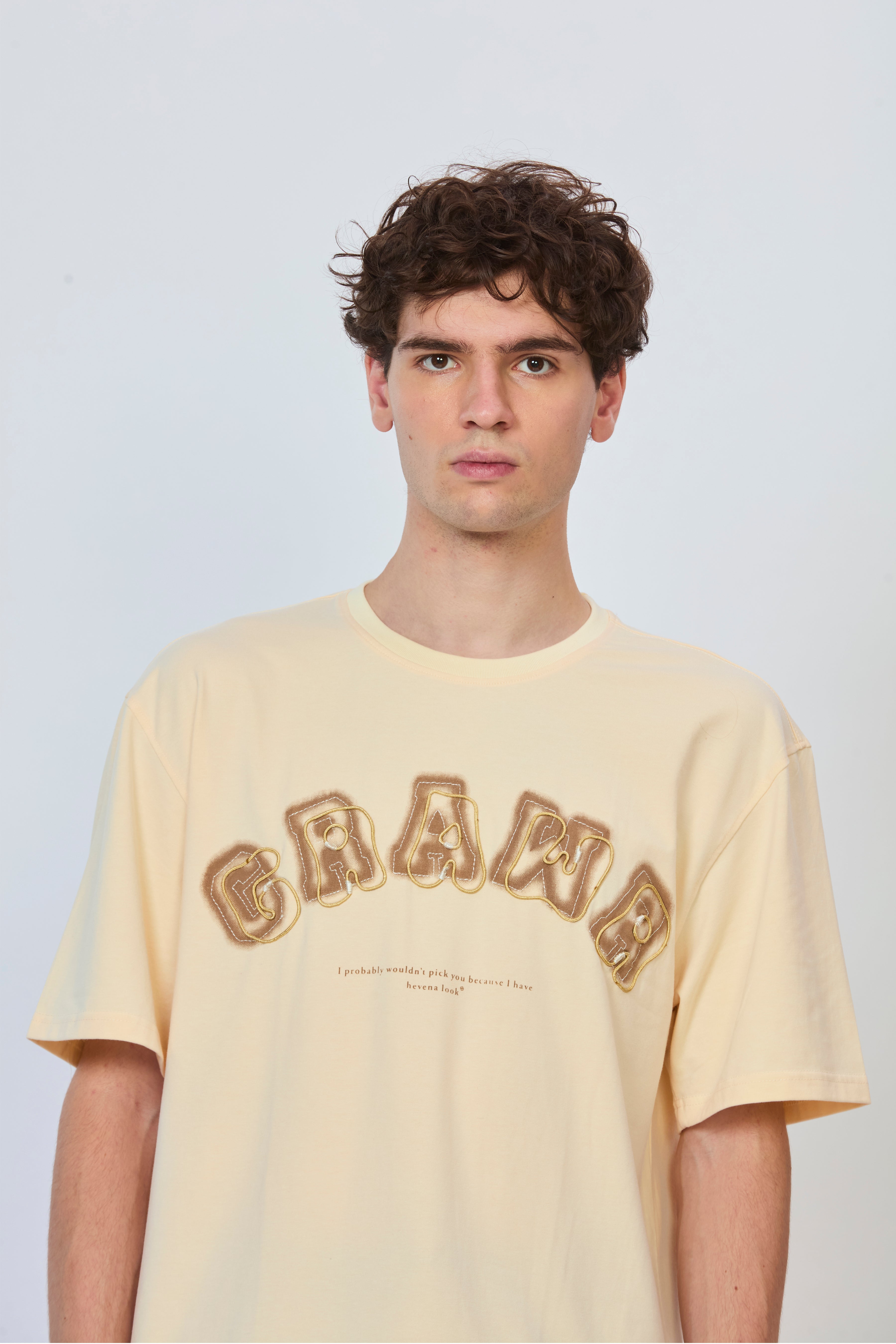 Oversized Cream Cotton T-Shirt