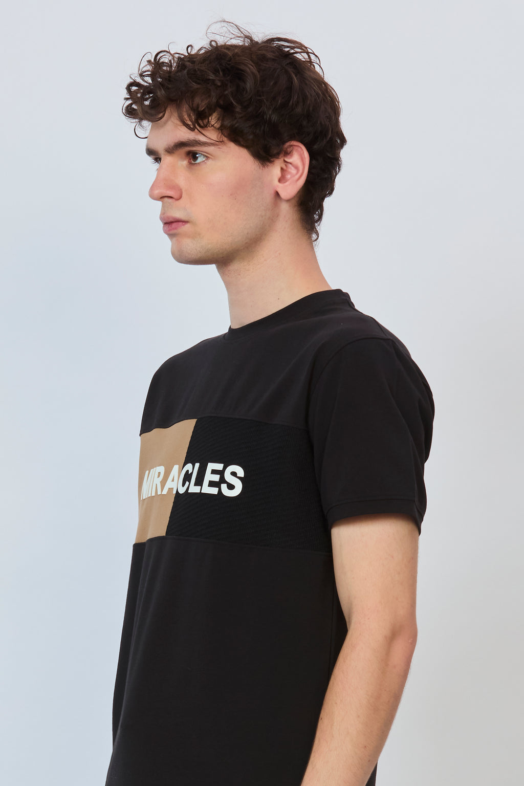 Bold Black & Brown Fusion Cut-and-Sew Tee