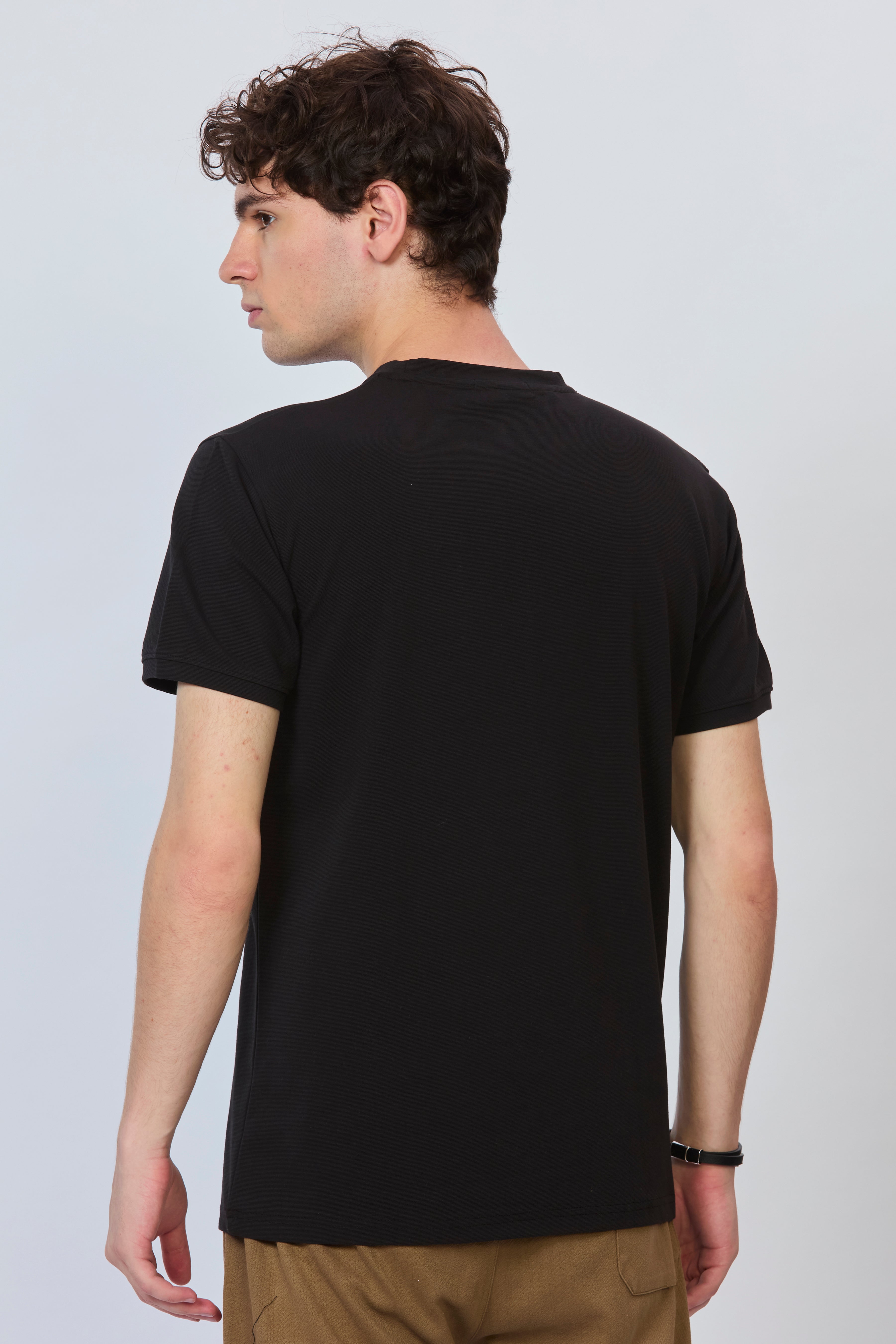 Bold Black & Brown Fusion Cut-and-Sew Tee