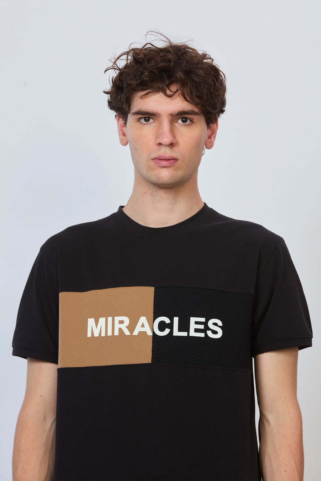 Bold Black & Brown Fusion Cut-and-Sew Tee