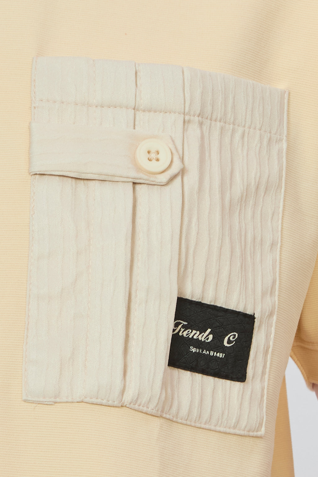 Classic Cream Casual T-Shirt with Pocket