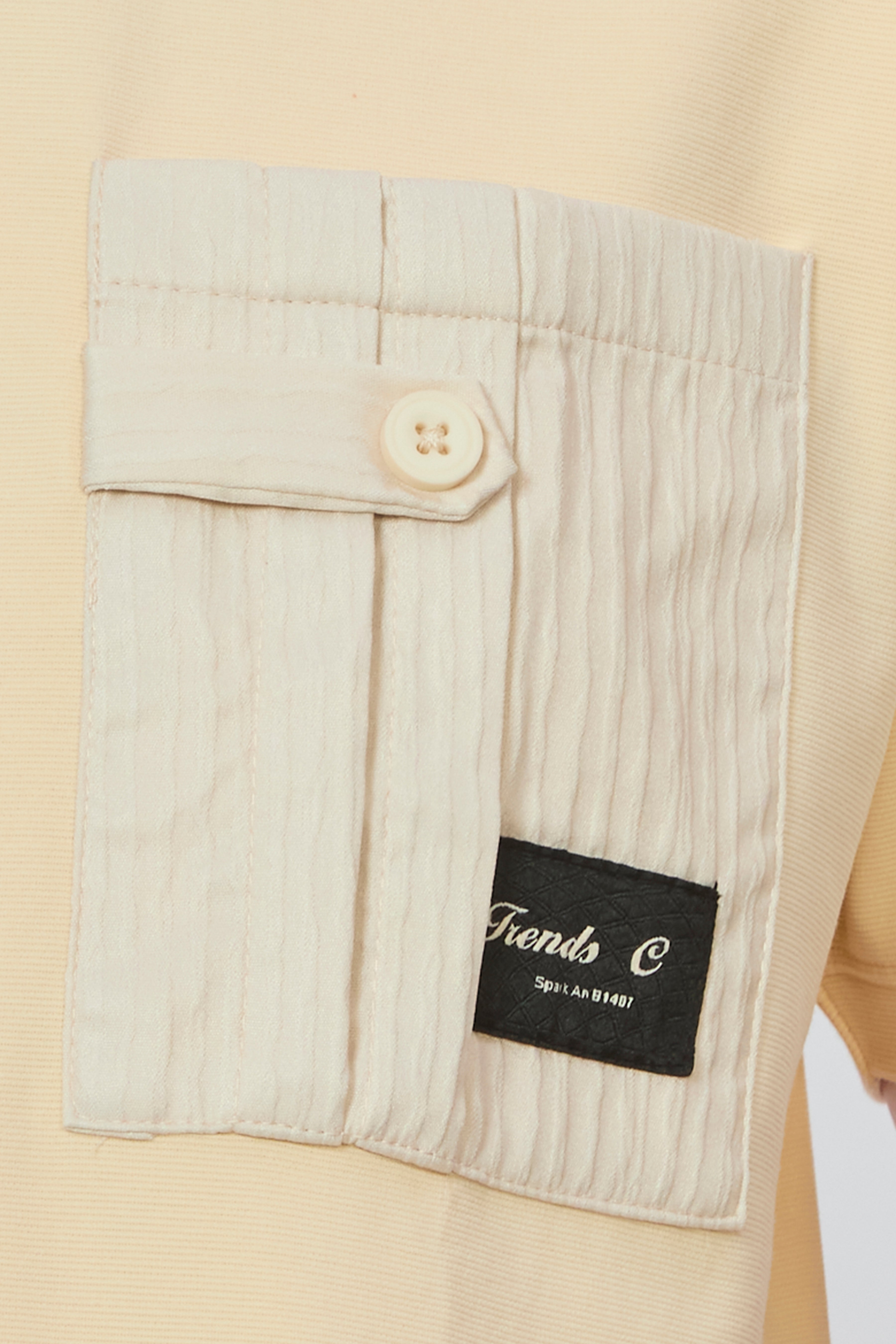 Classic Cream Casual T-Shirt with Pocket