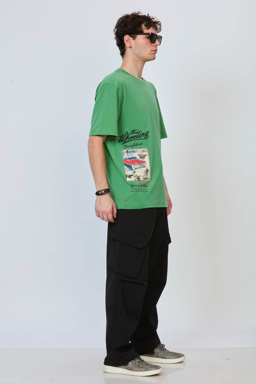Minimalist Green Oversized Cotton T-Shirt