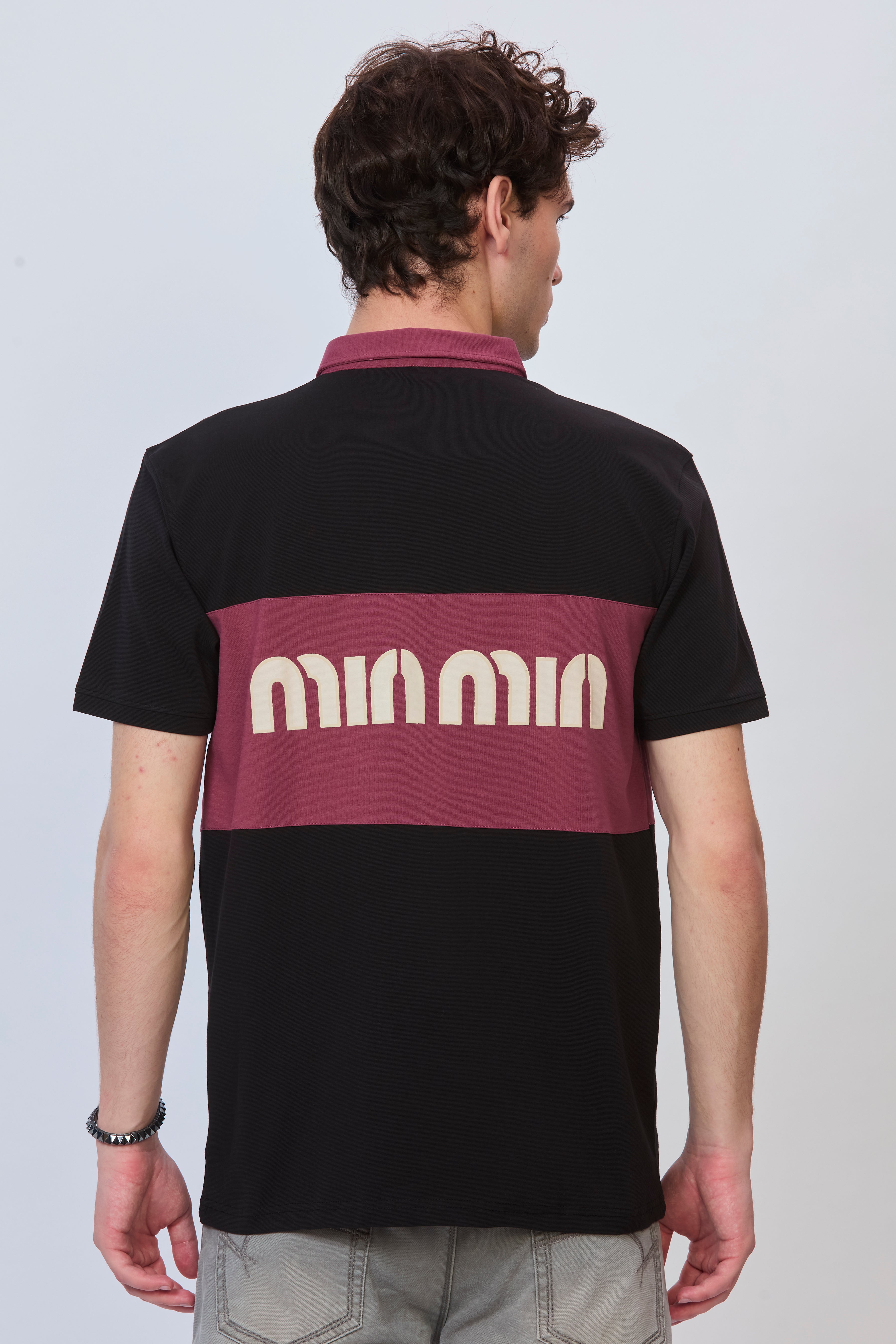 Onion Black Contrast Panel Polo