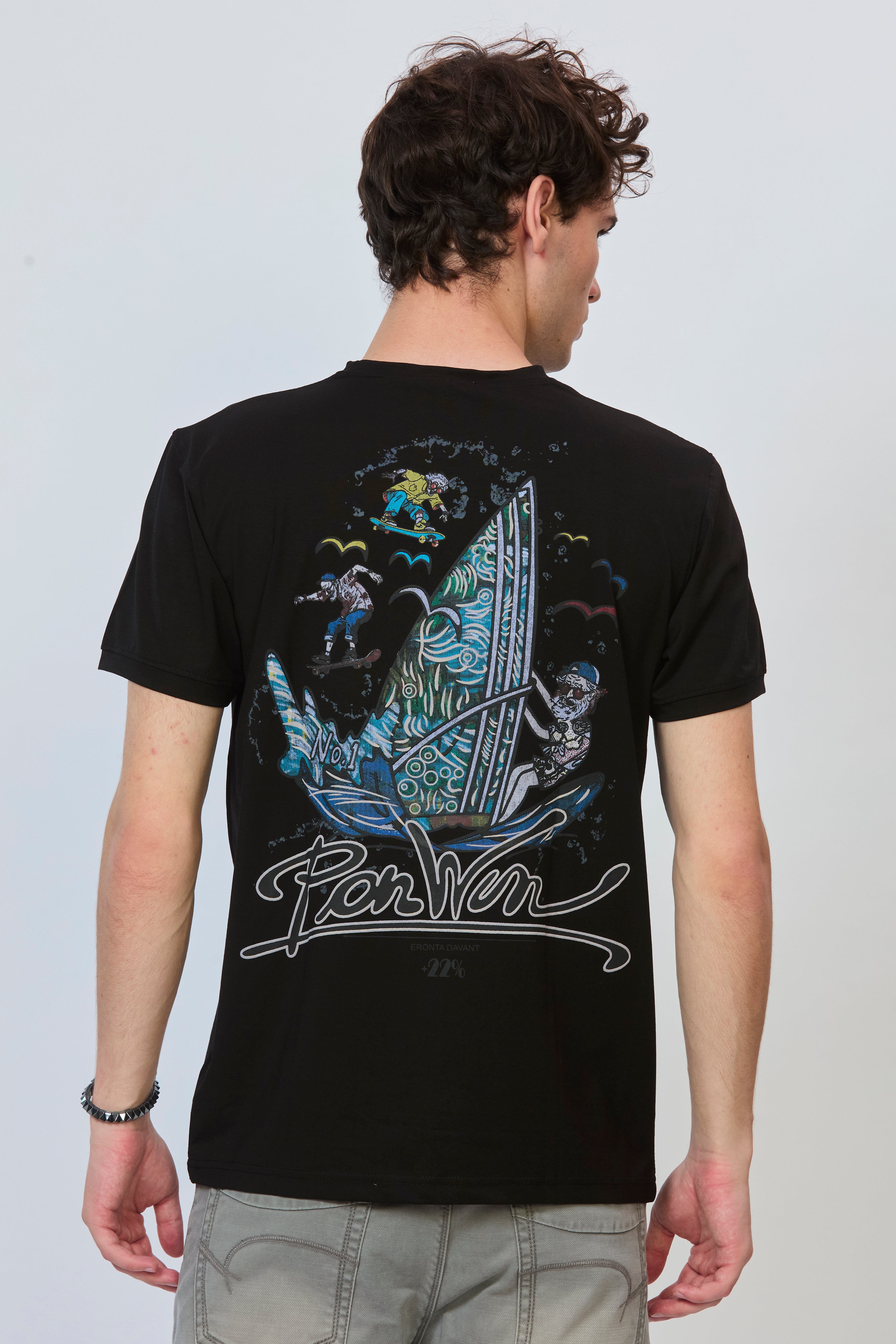 Noir Black T-Shirt with Graphic Back Print