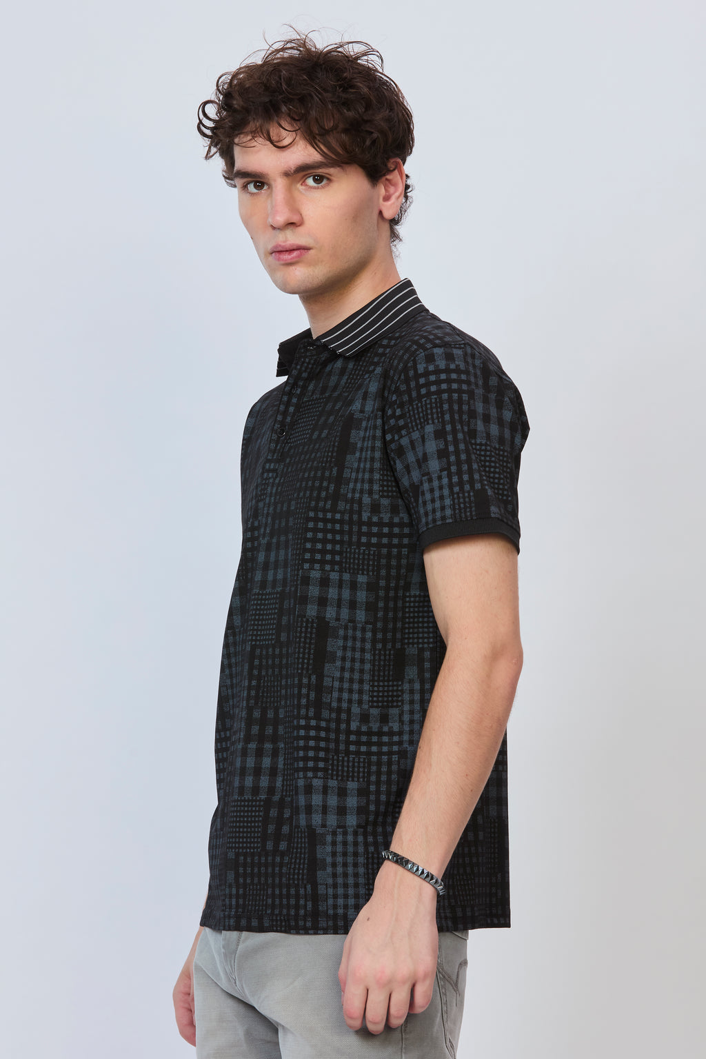 Black CityScape All-Over Polo