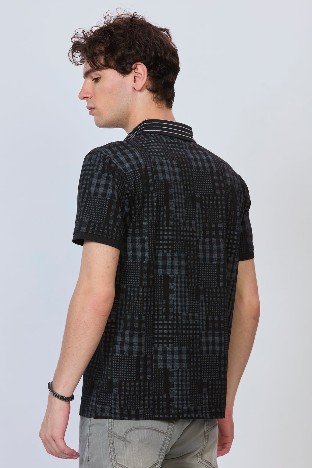 Black CityScape All-Over Polo