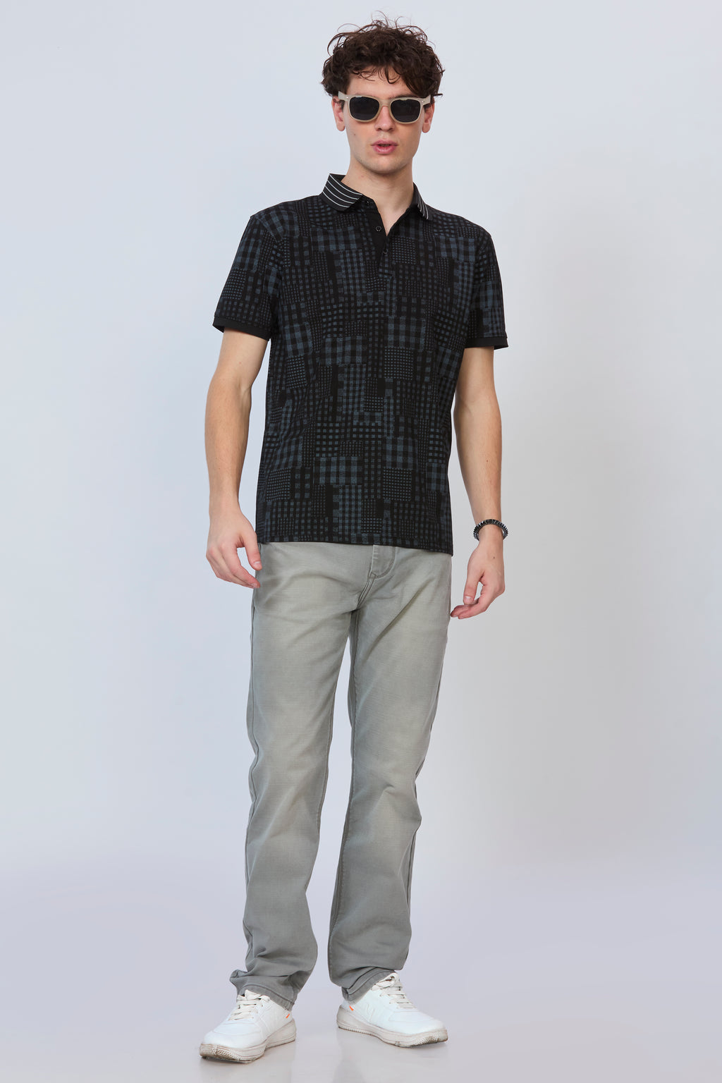 Black CityScape All-Over Polo