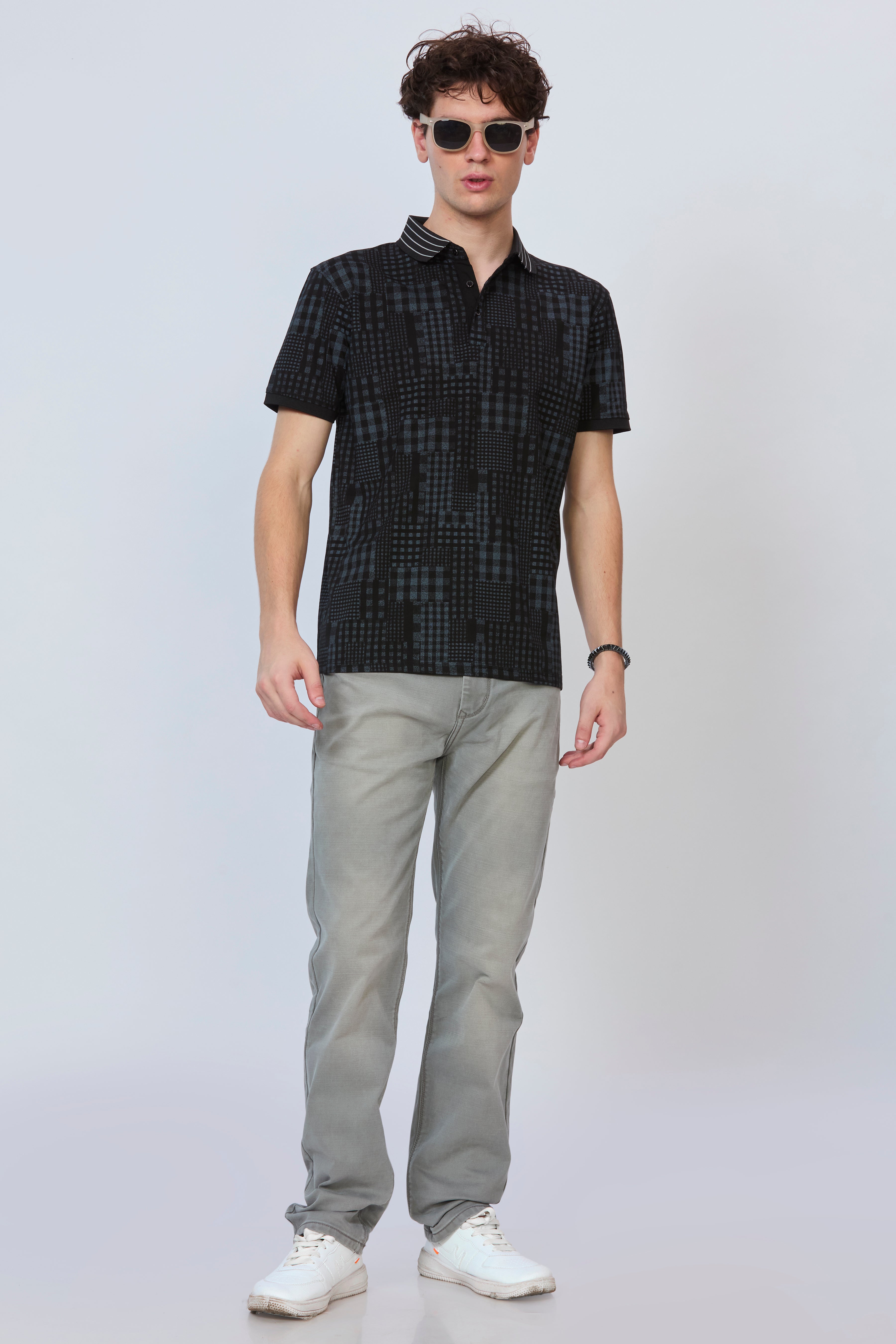 Black CityScape All-Over Polo