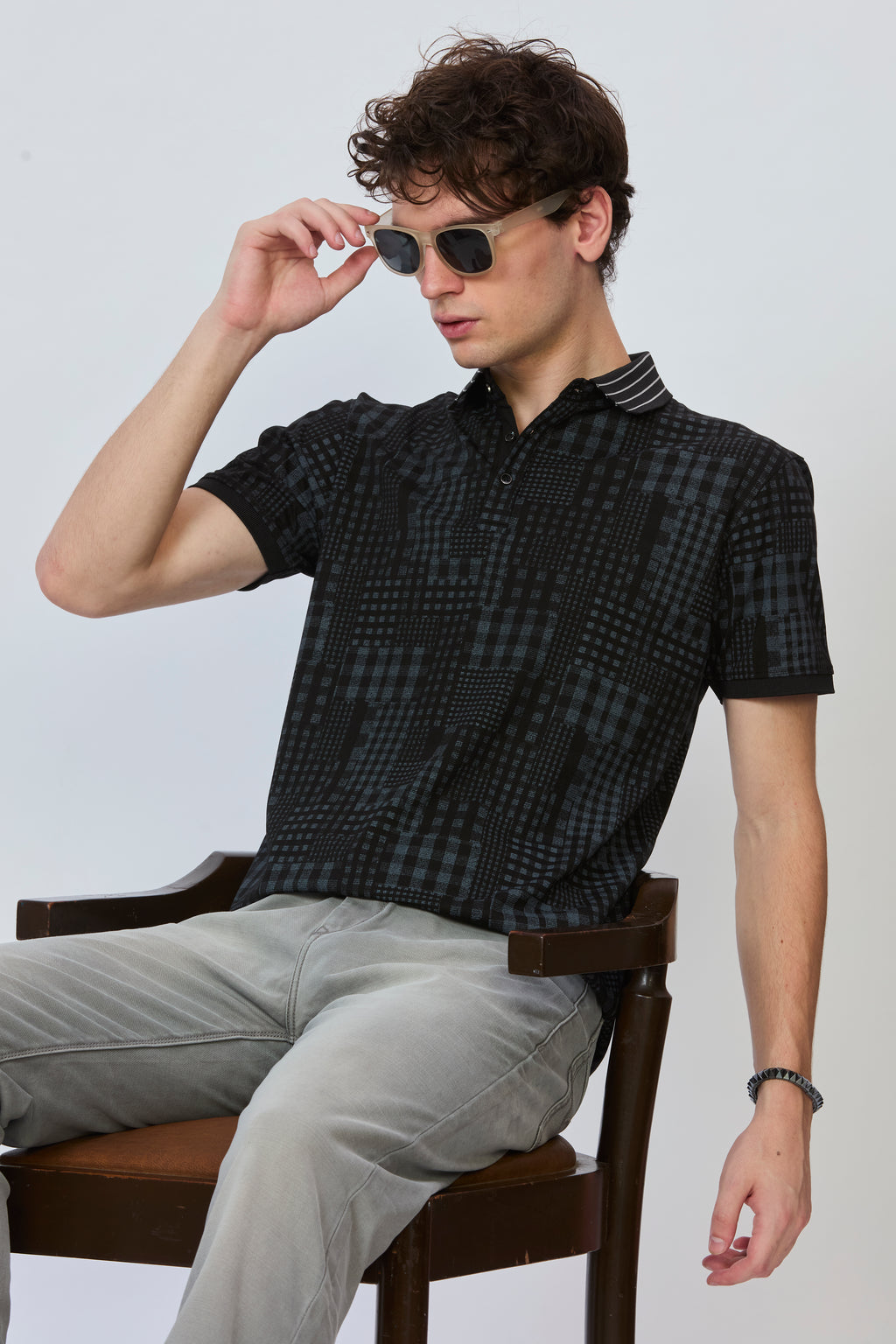 Black CityScape All-Over Polo