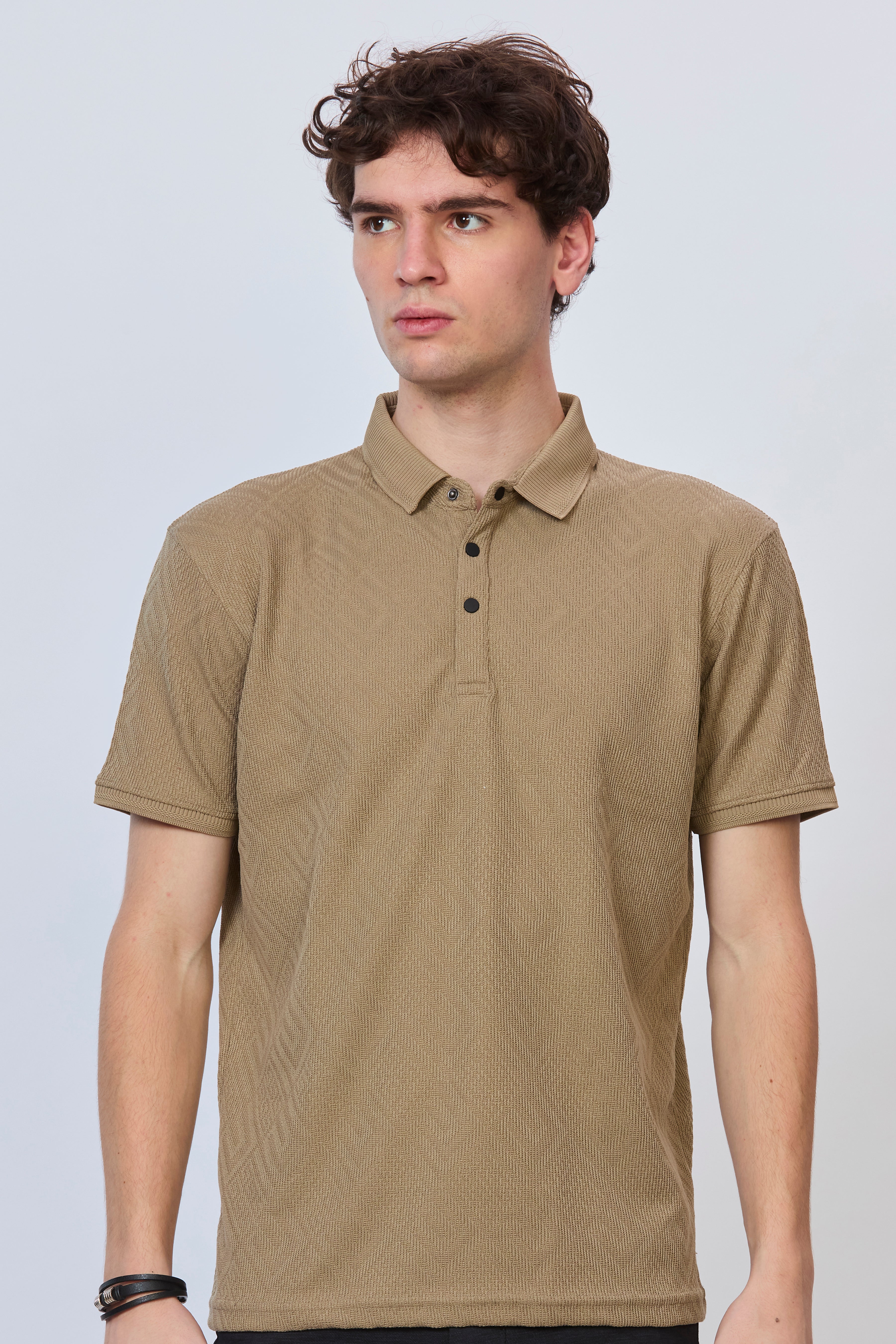 Old Money Brown Textured Polo