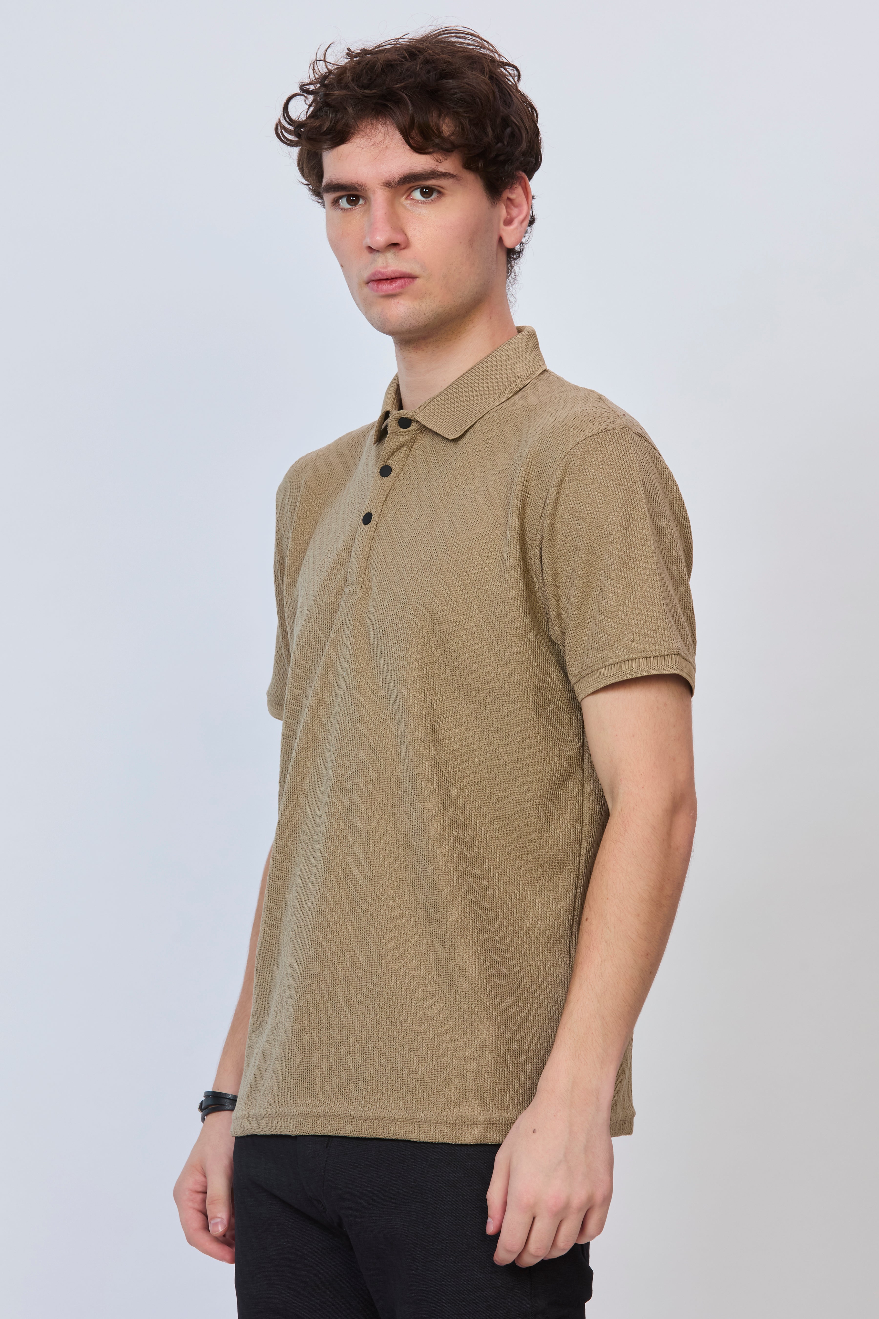 Old Money Brown Textured Polo