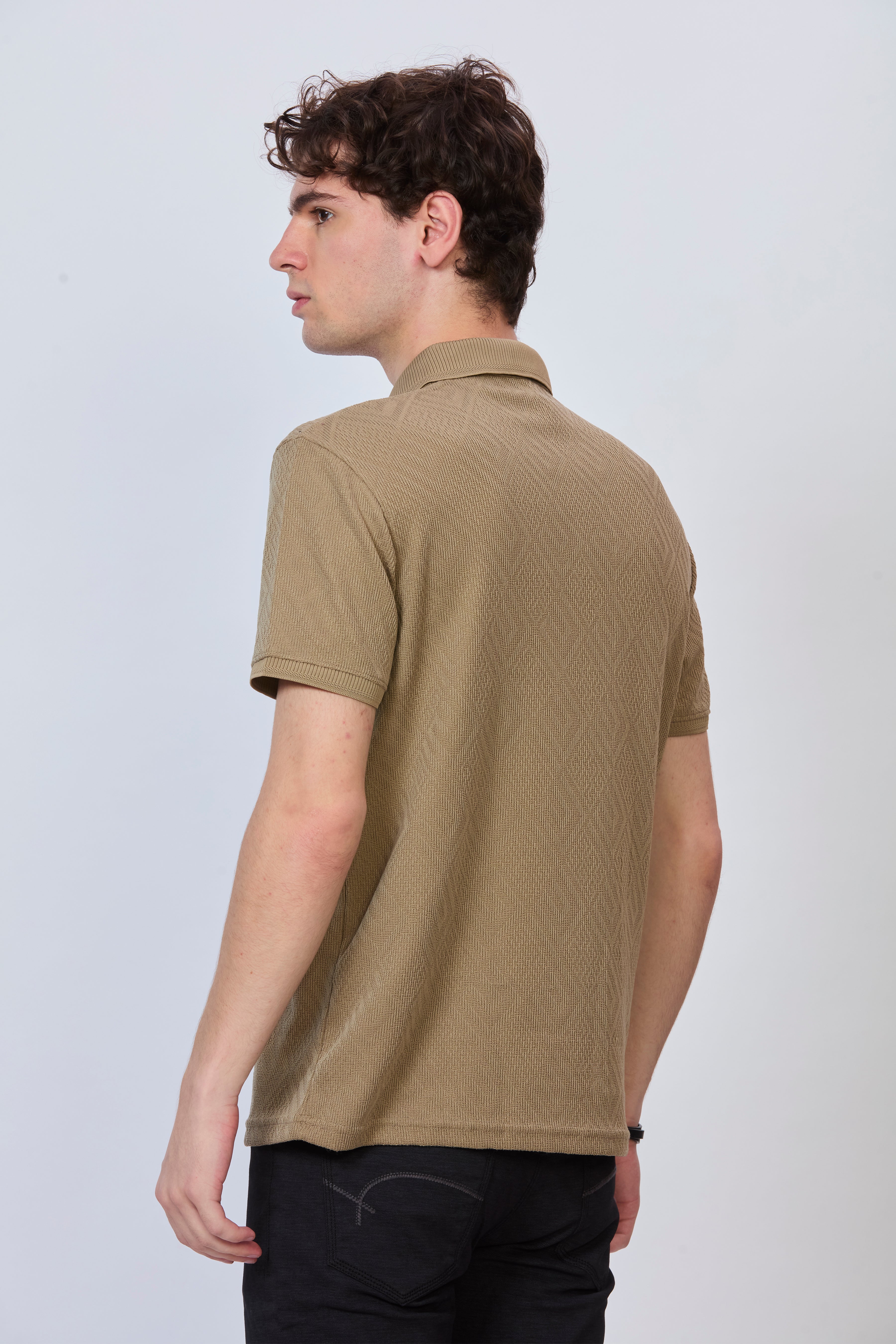 Old Money Brown Textured Polo