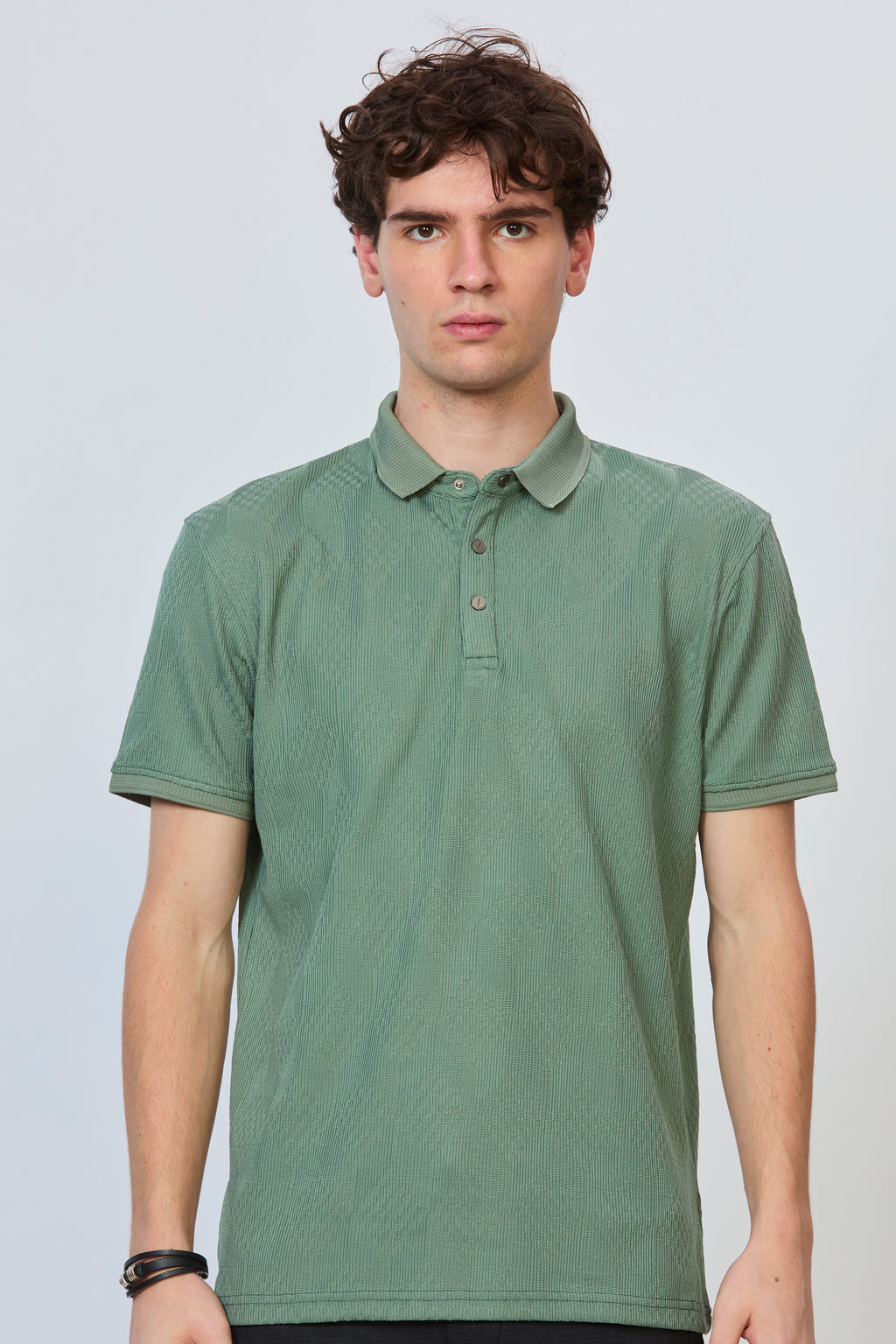 Sea Green Luxe Textured Polo