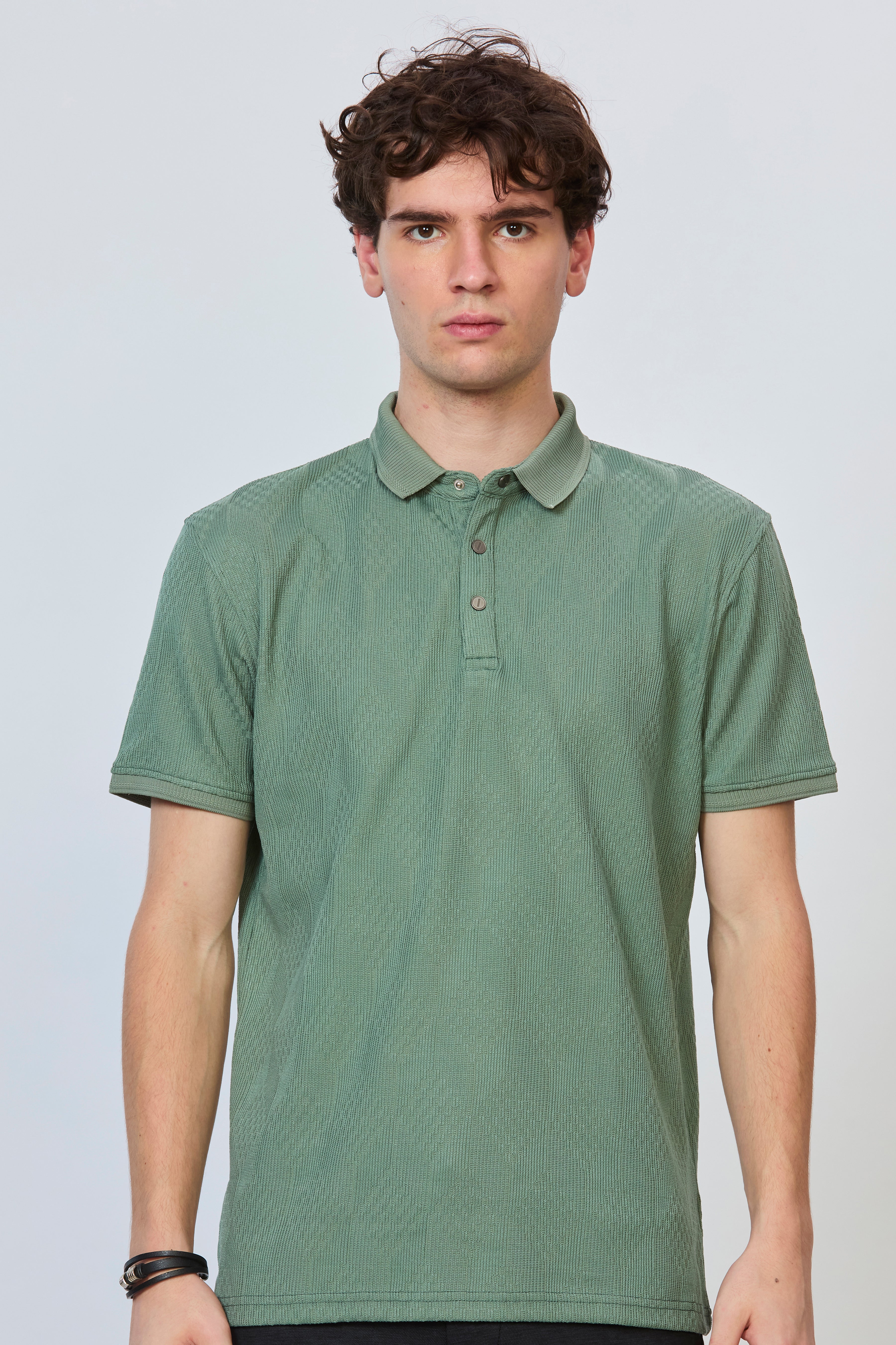 Sea Green Luxe Textured Polo