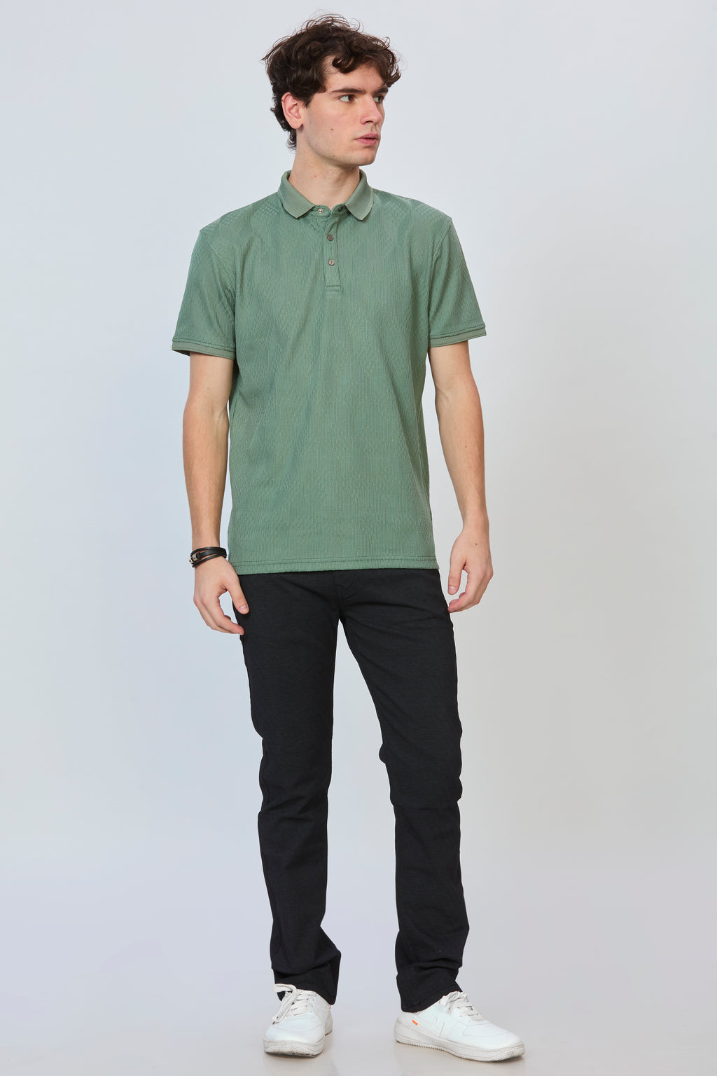 Sea Green Luxe Textured Polo