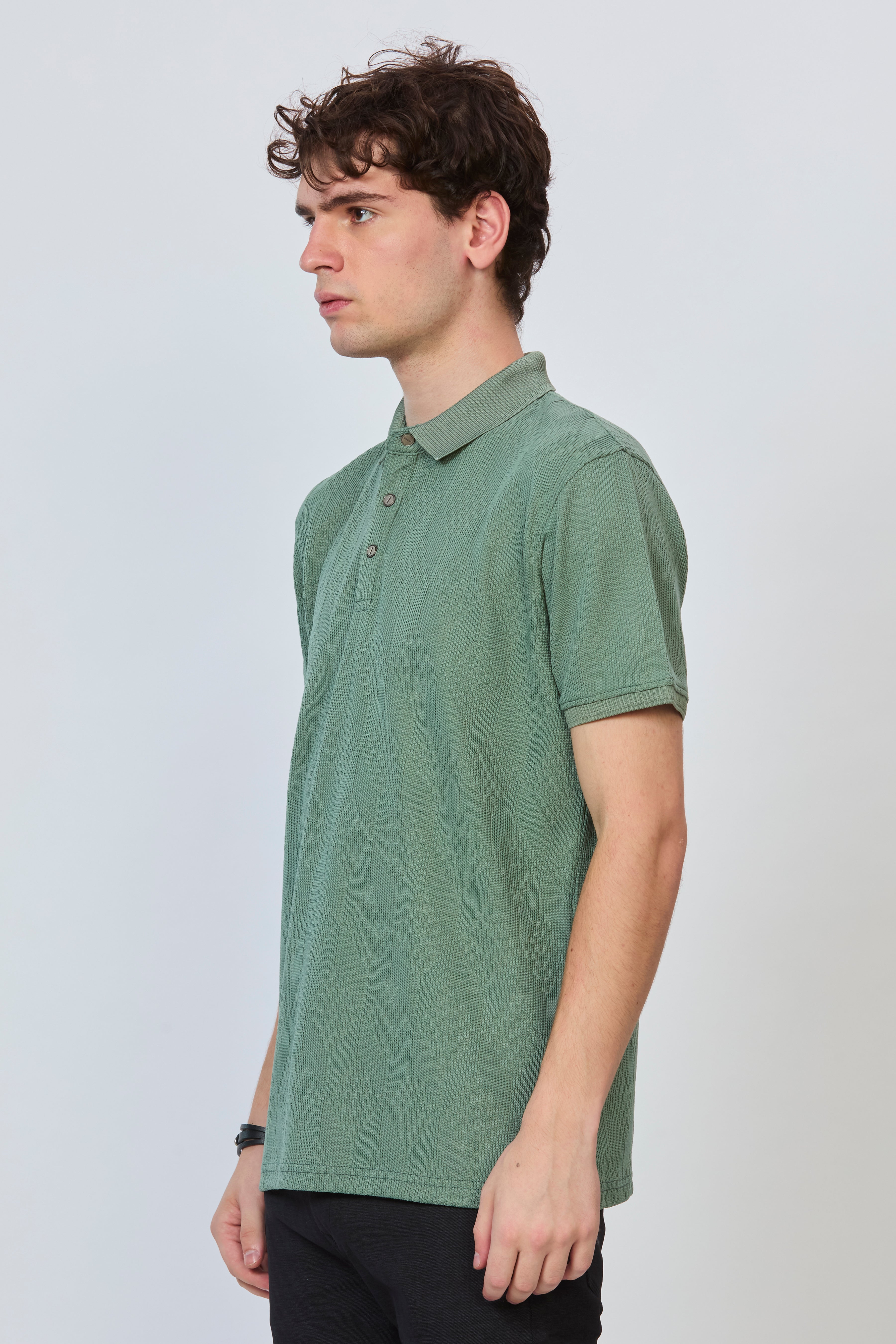 Sea Green Luxe Textured Polo