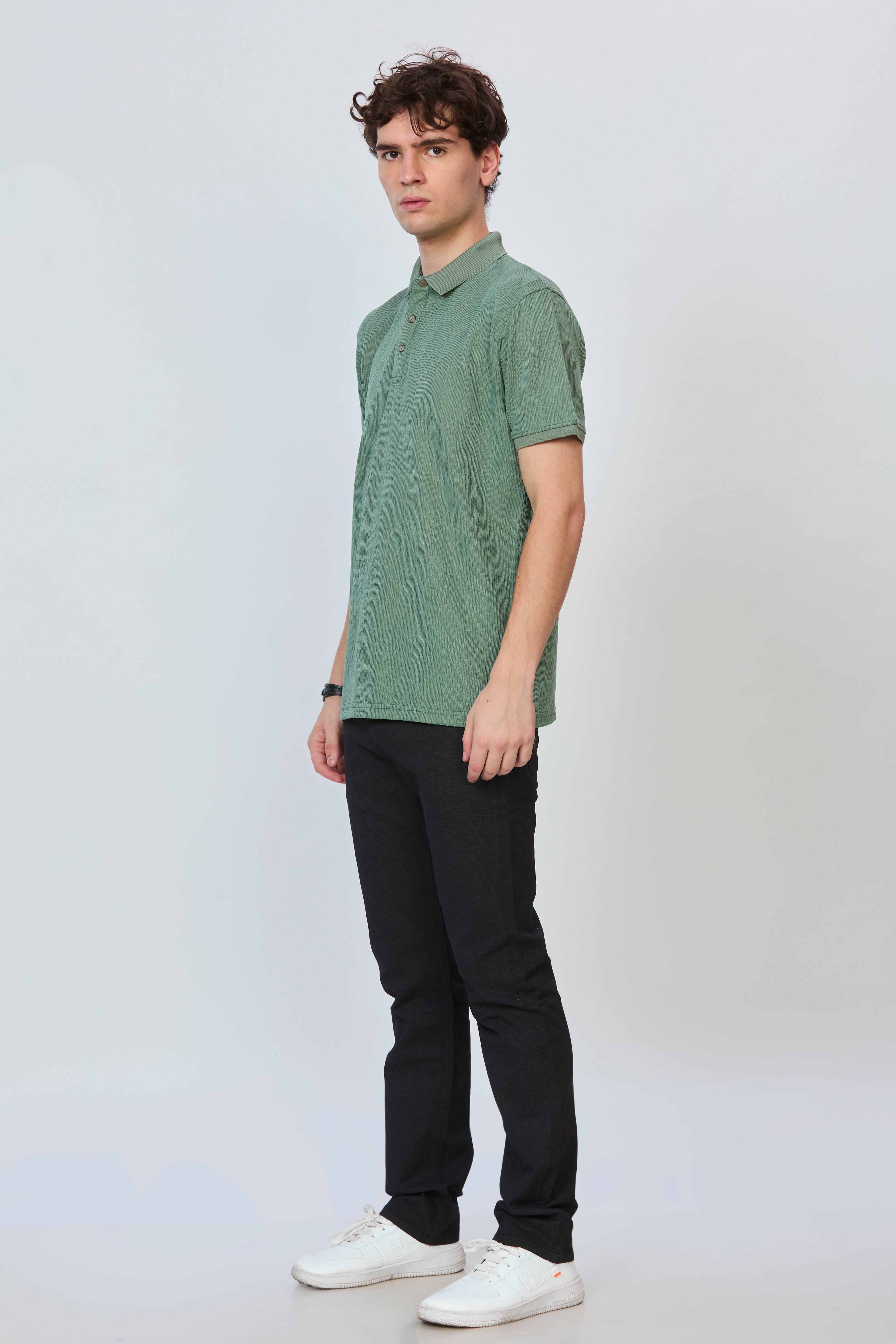 Sea Green Luxe Textured Polo