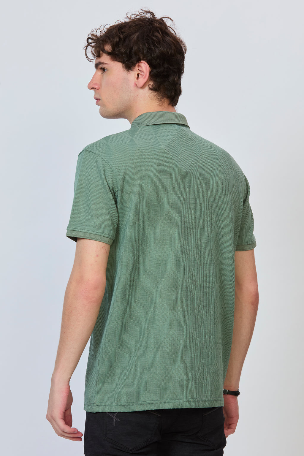 Sea Green Luxe Textured Polo