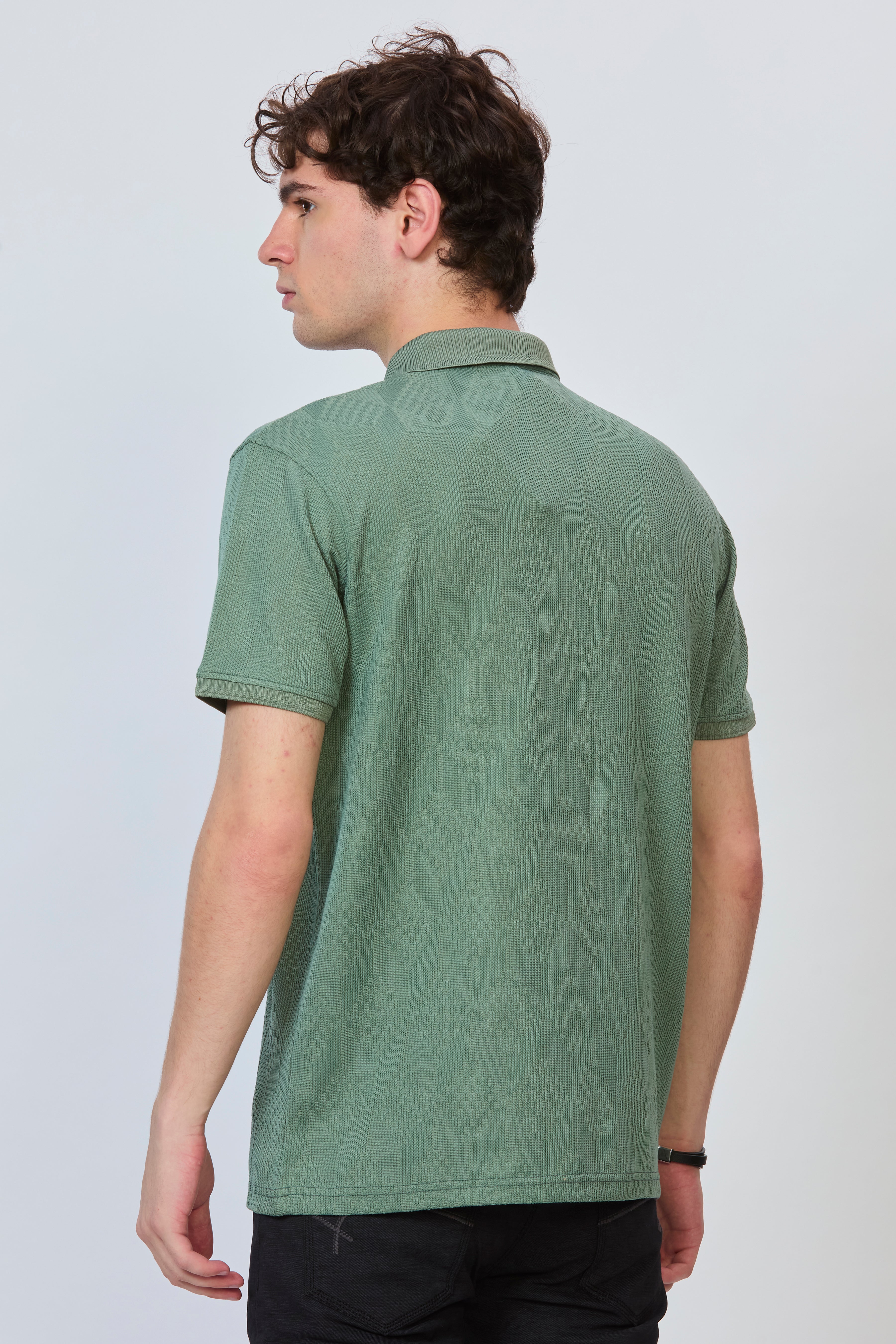 Sea Green Luxe Textured Polo