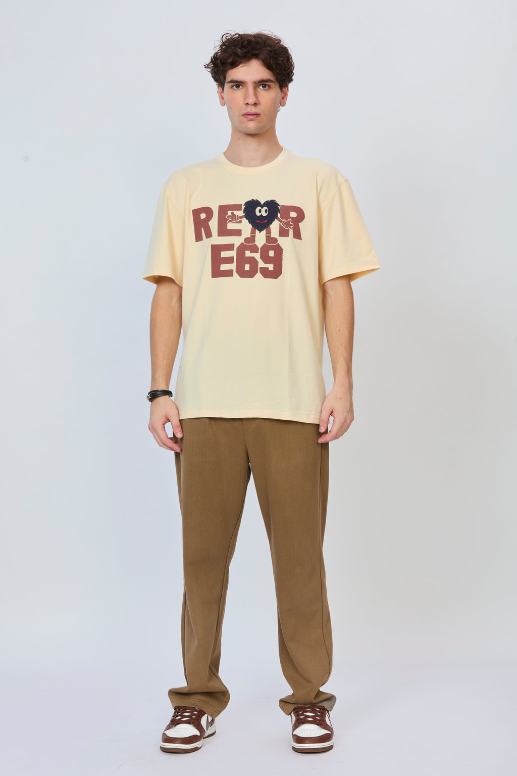 Cream Oversized Cotton T-Shirt