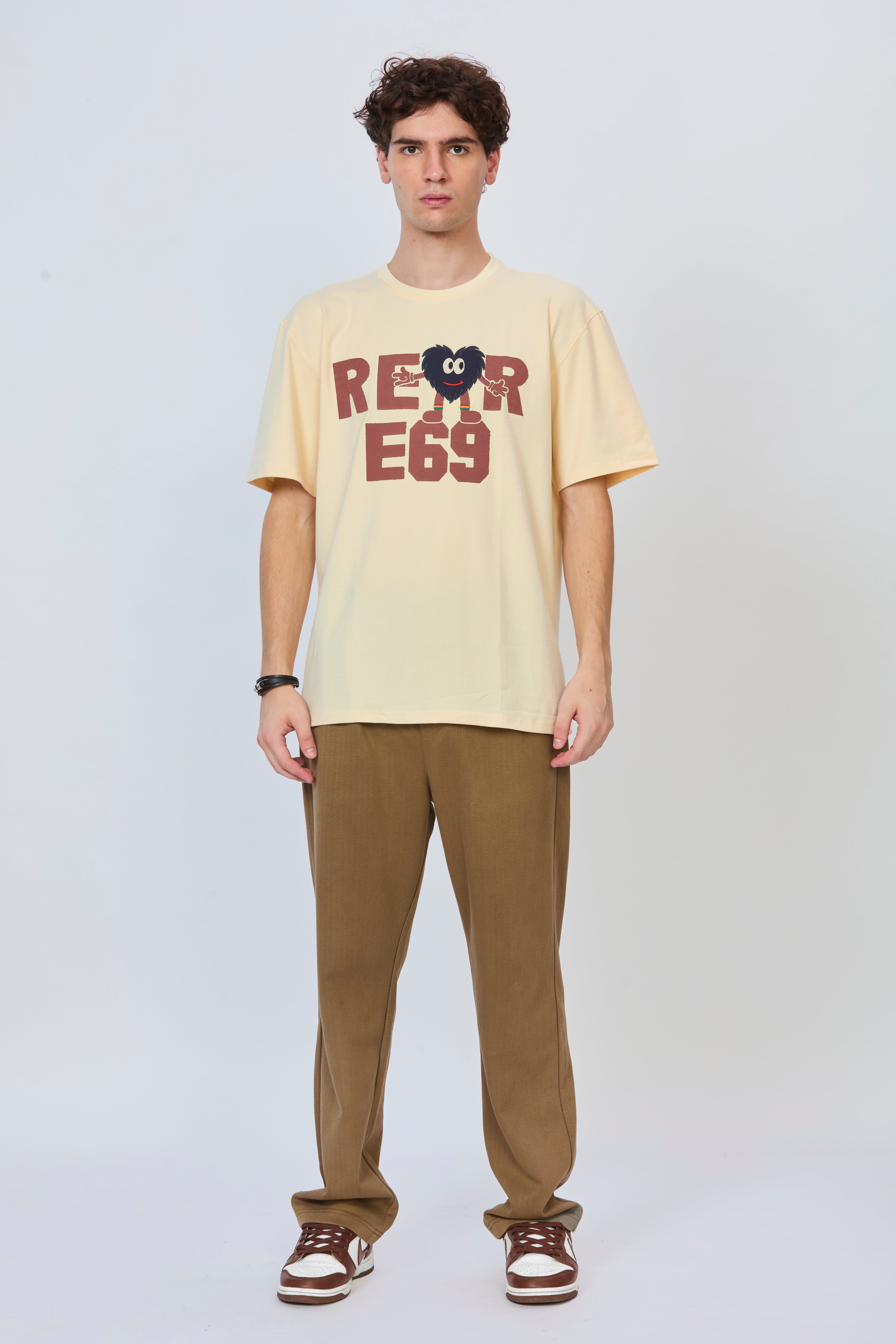 Cream Oversized Cotton T-Shirt