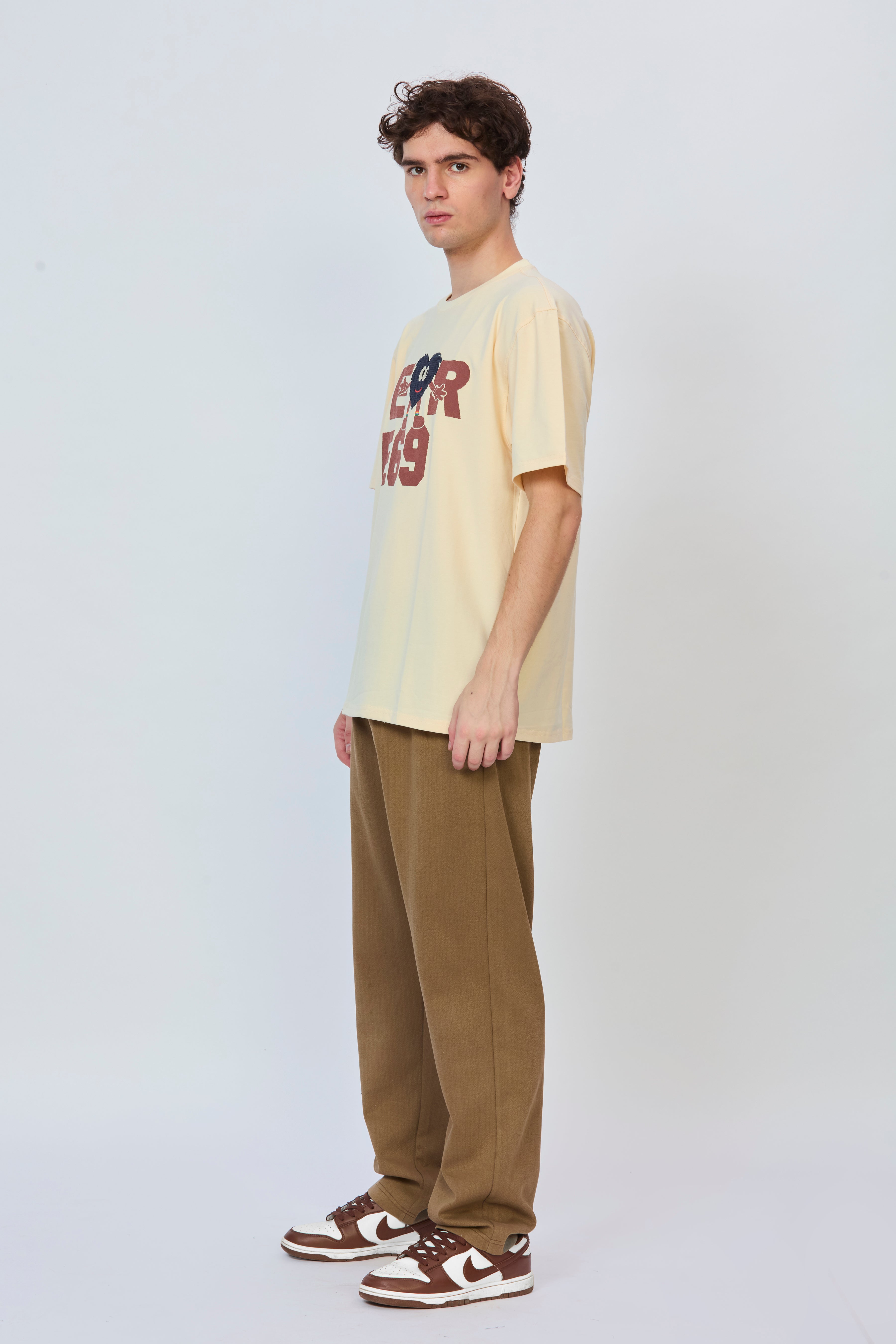 Cream Oversized Cotton T-Shirt