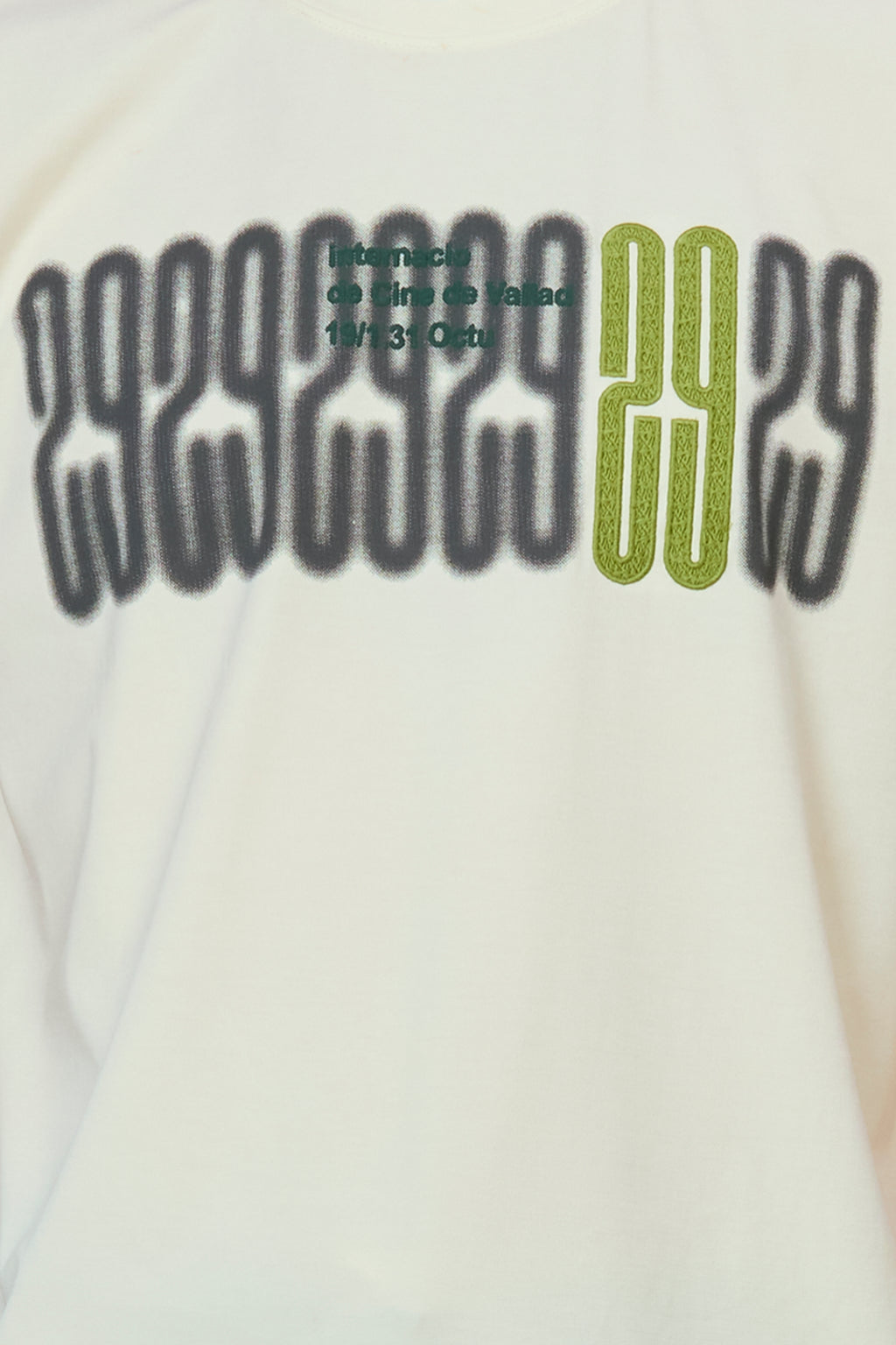 Cream Graphic Tee with Embroidered Detail