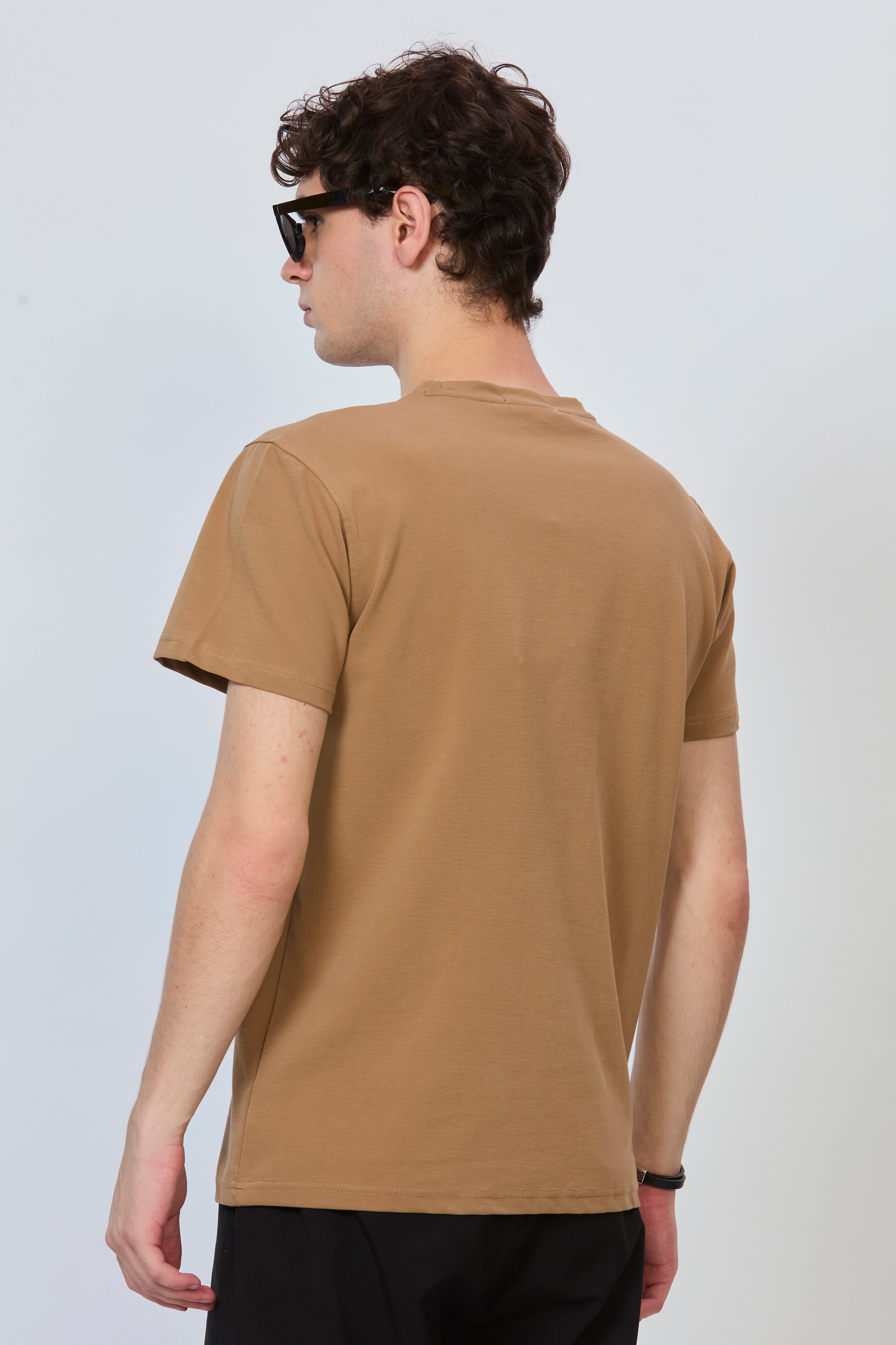 Casual Beige Cotton Fashion Tee