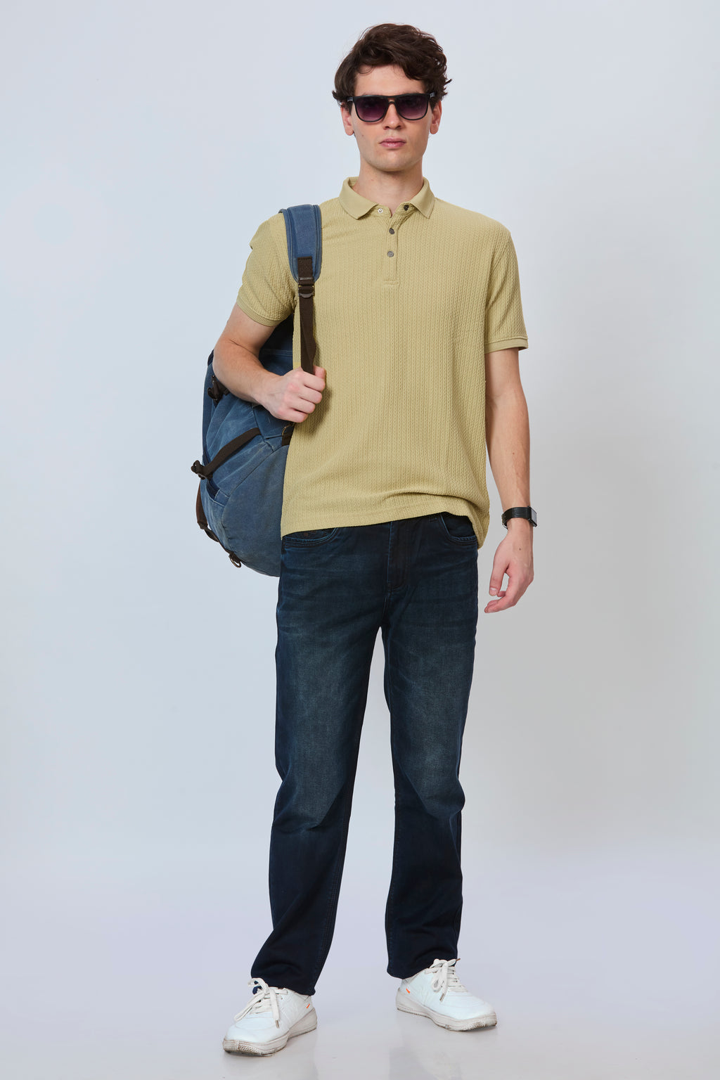 Golden Hour Chain Textured Polo
