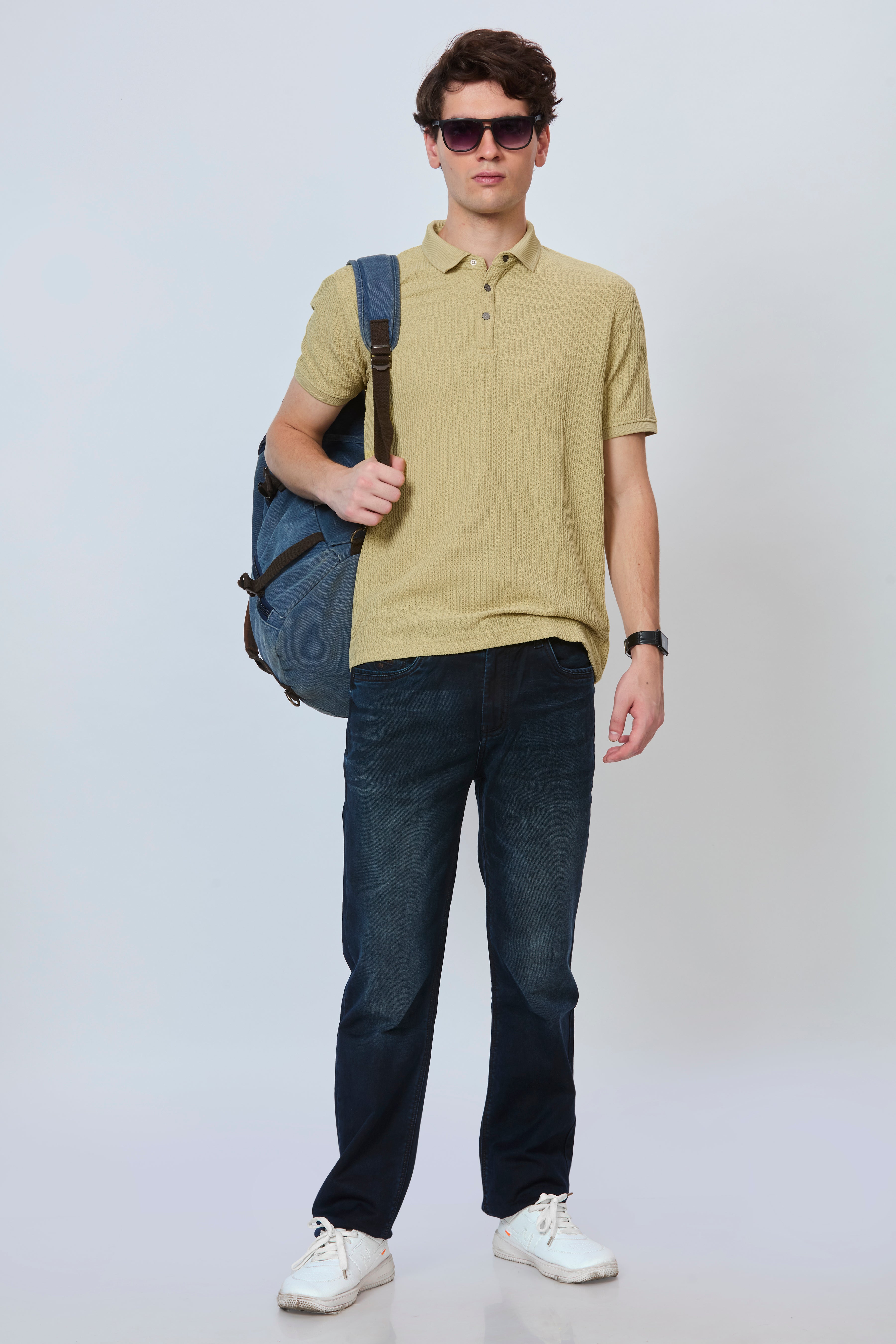 Golden Hour Chain Textured Polo