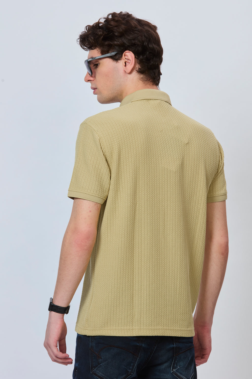 Golden Hour Chain Textured Polo