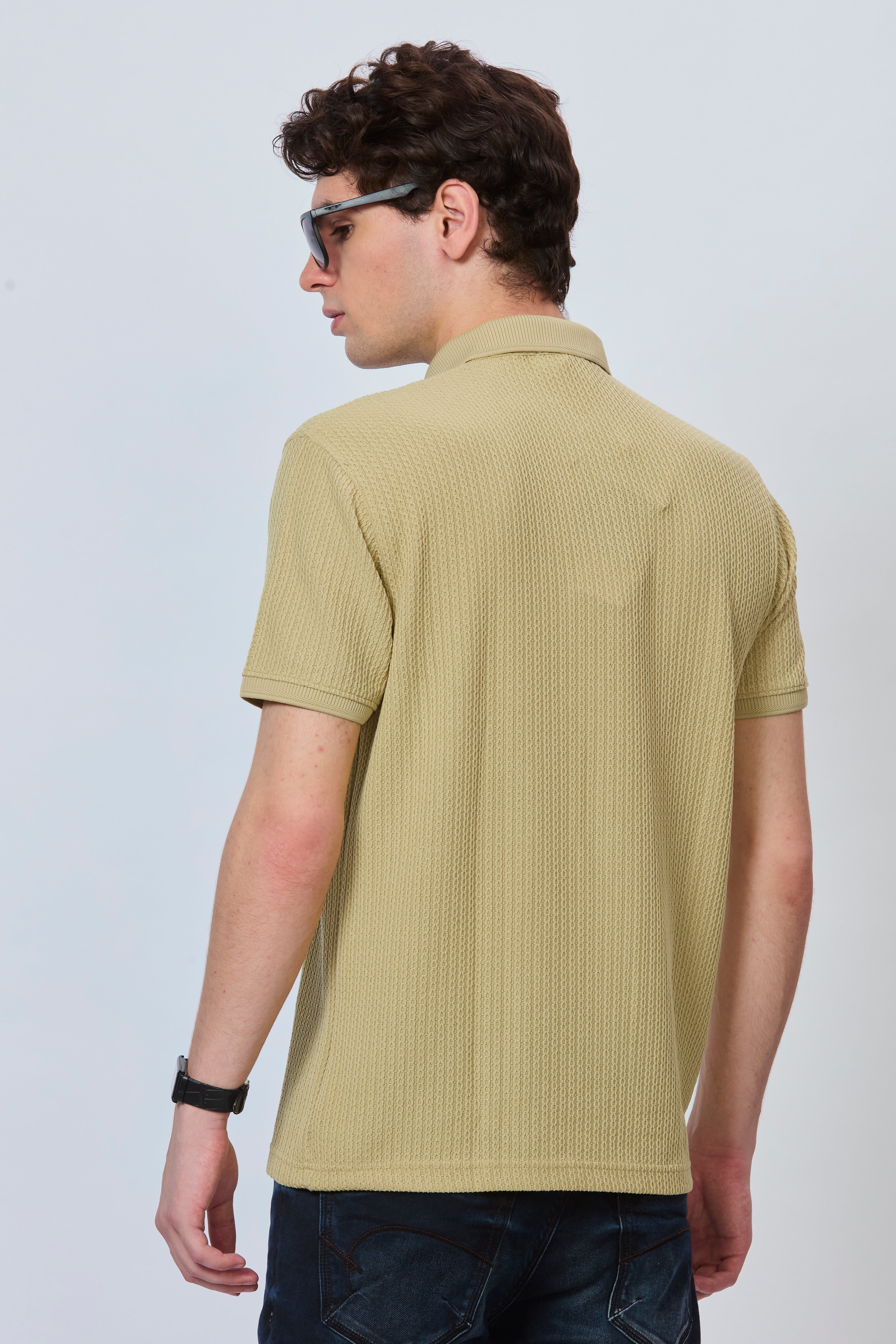 Golden Hour Chain Textured Polo