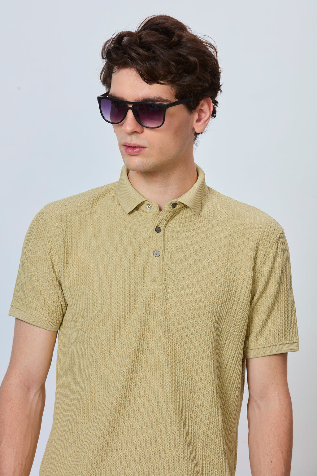Golden Hour Chain Textured Polo