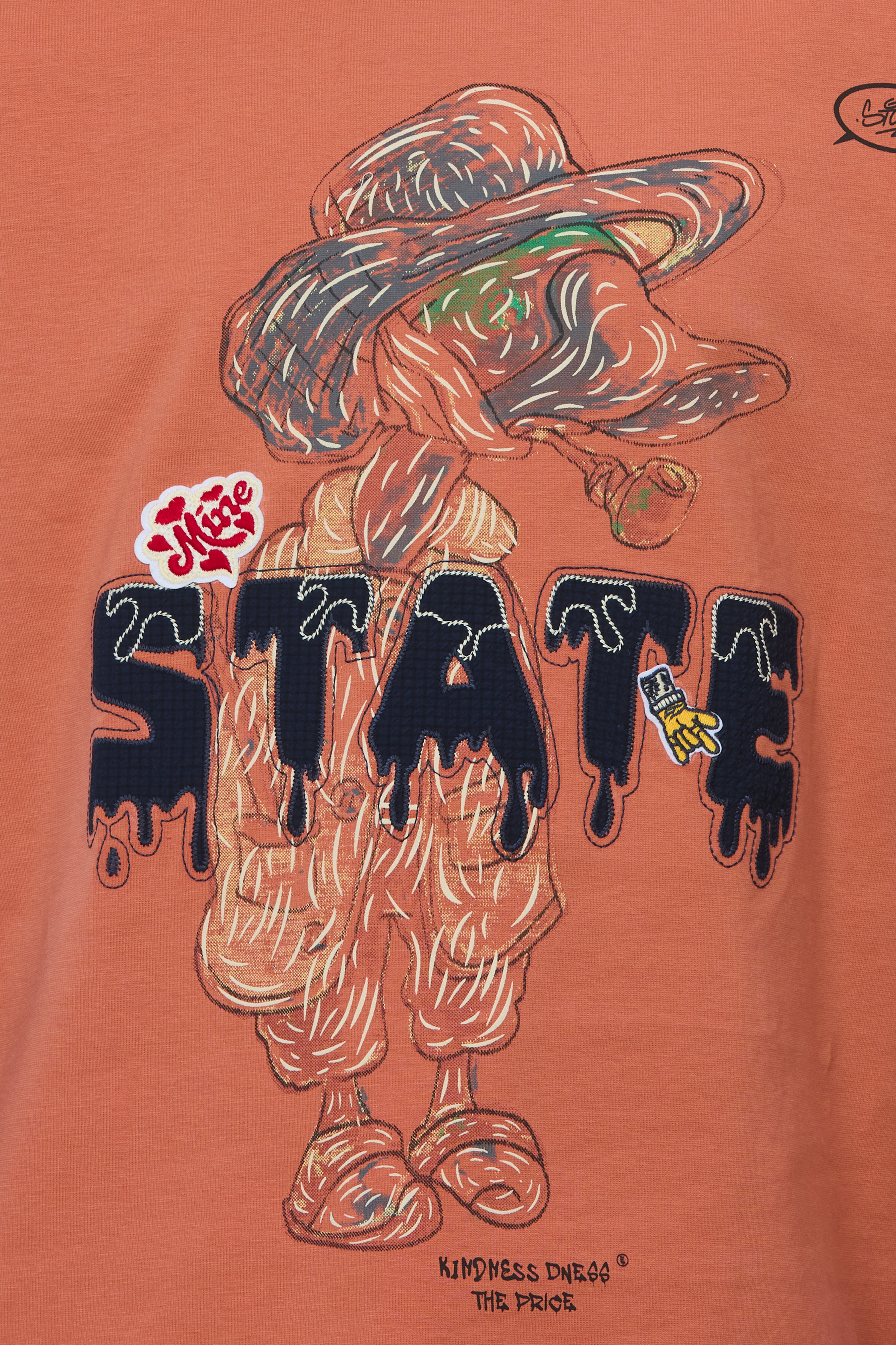 Peach Edition Graphic Embroidered T-Shirt
