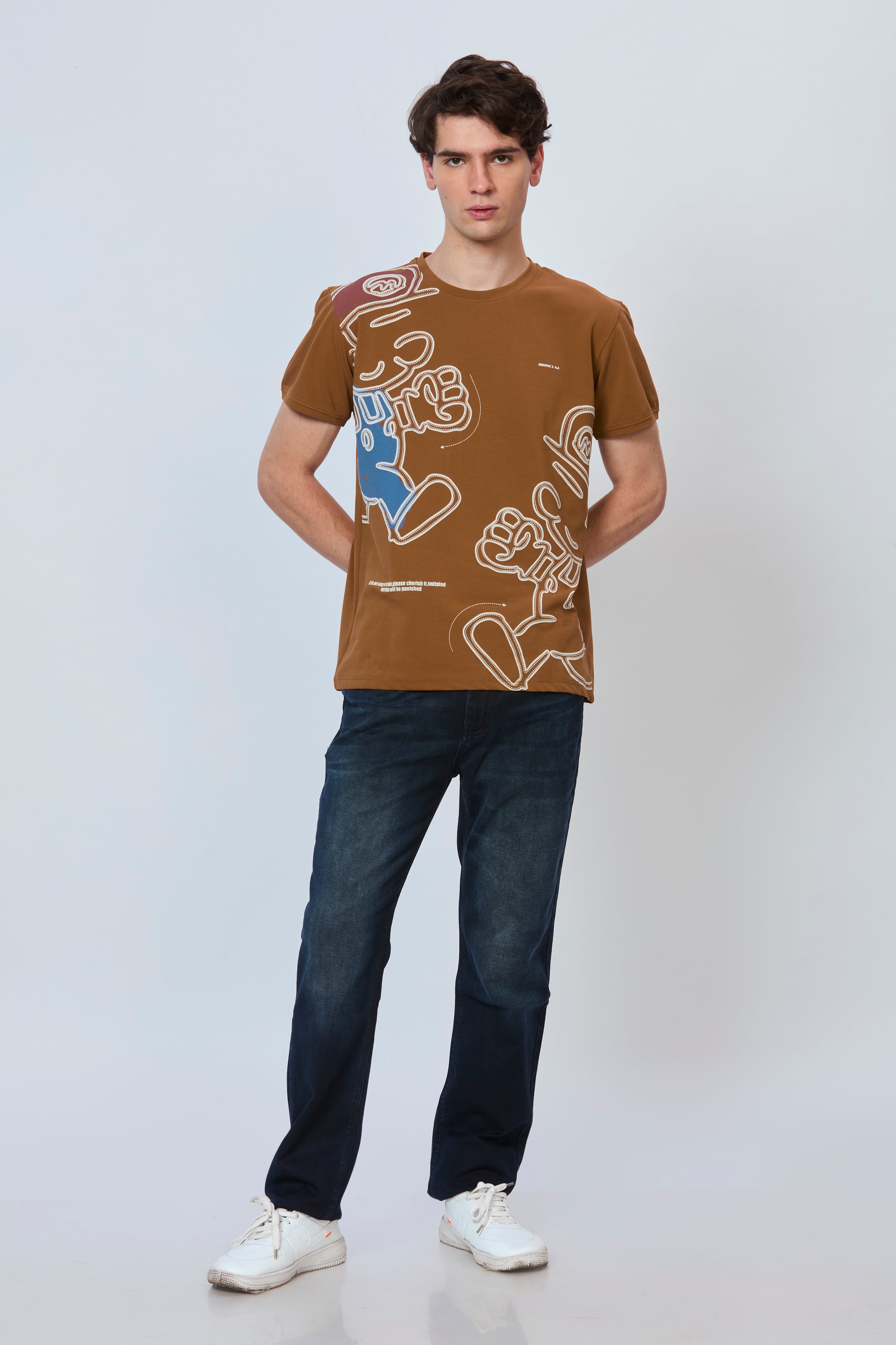 Urban Terrain Brown Full-Print T-Shirt