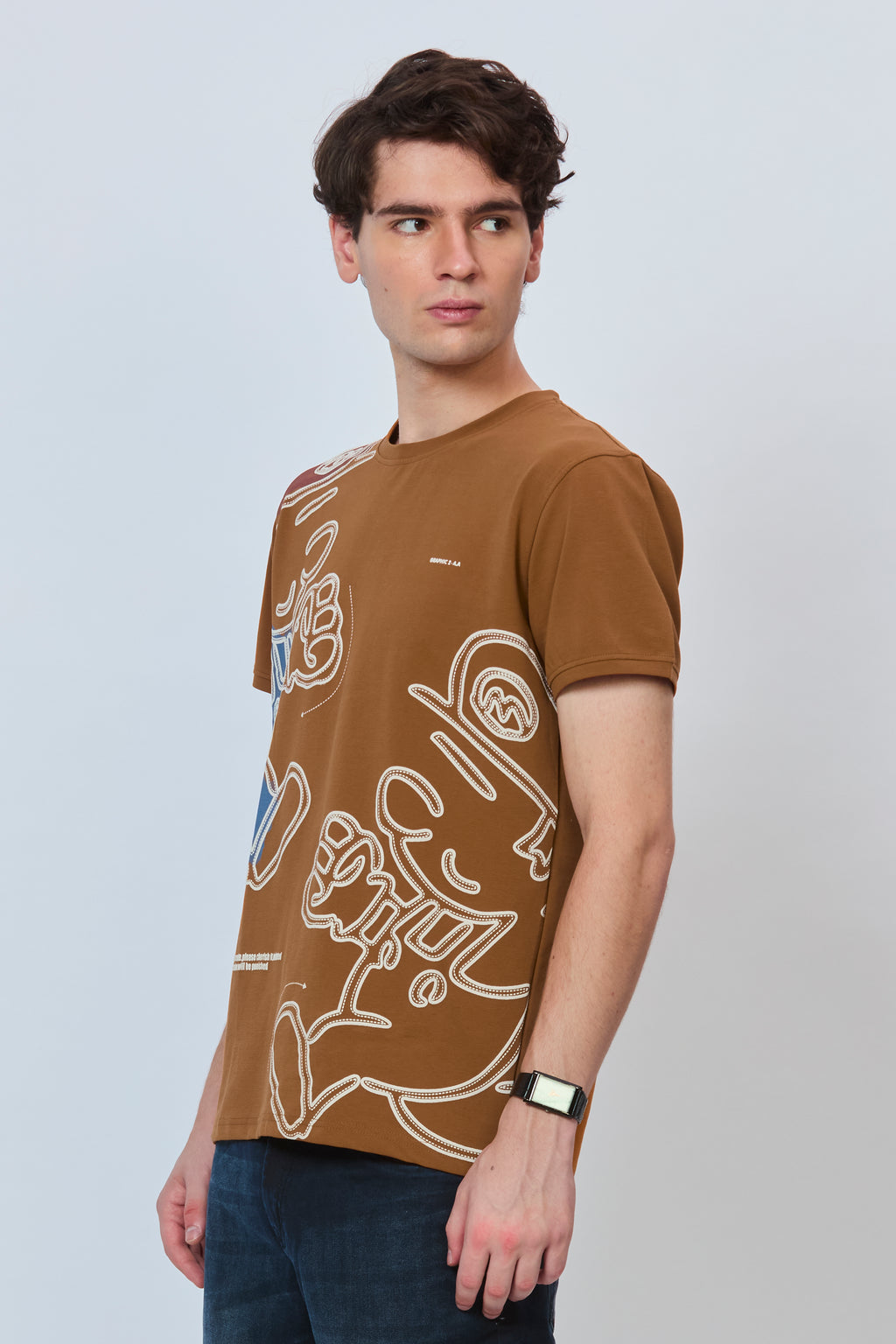 Urban Terrain Brown Full-Print T-Shirt