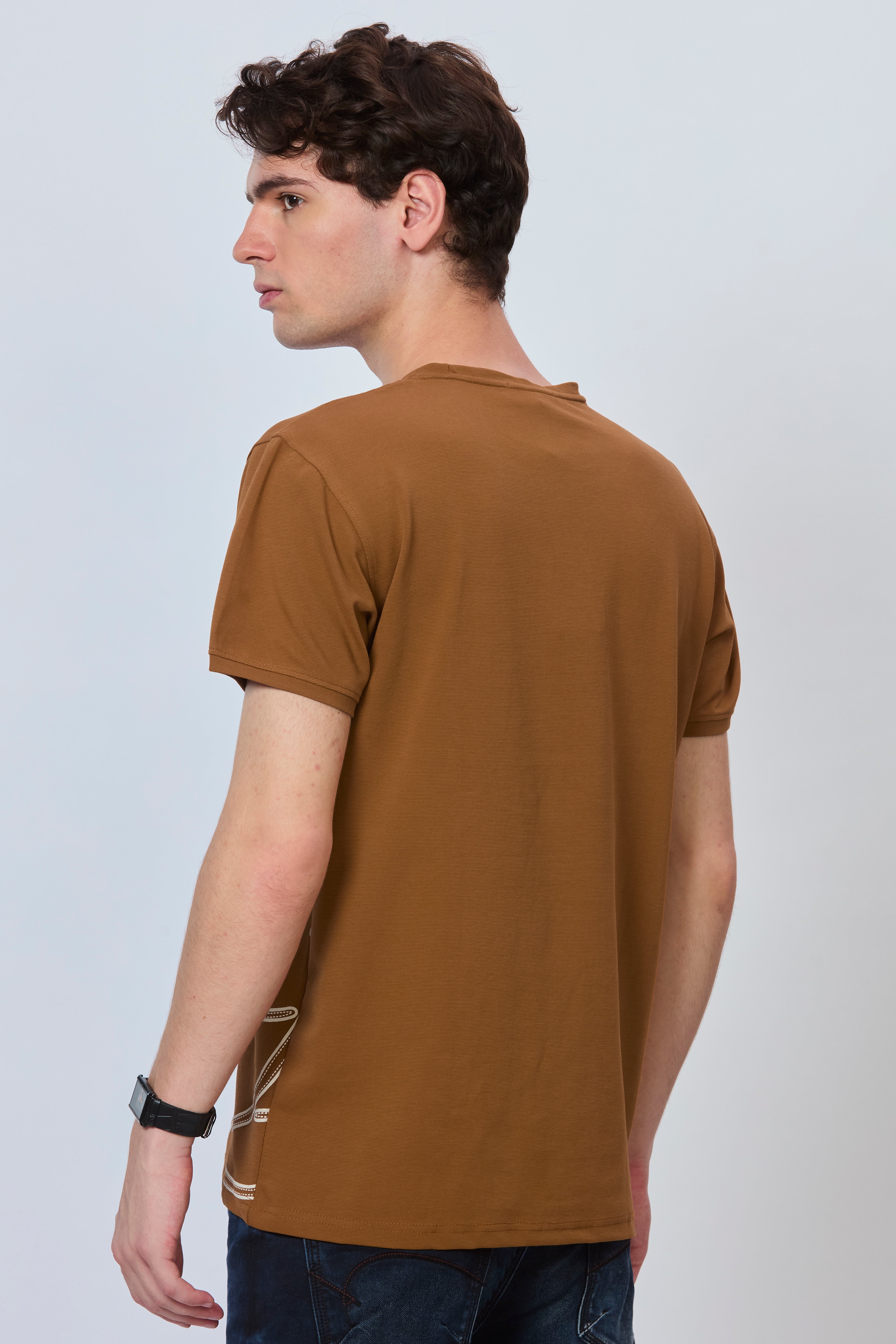 Urban Terrain Brown Full-Print T-Shirt