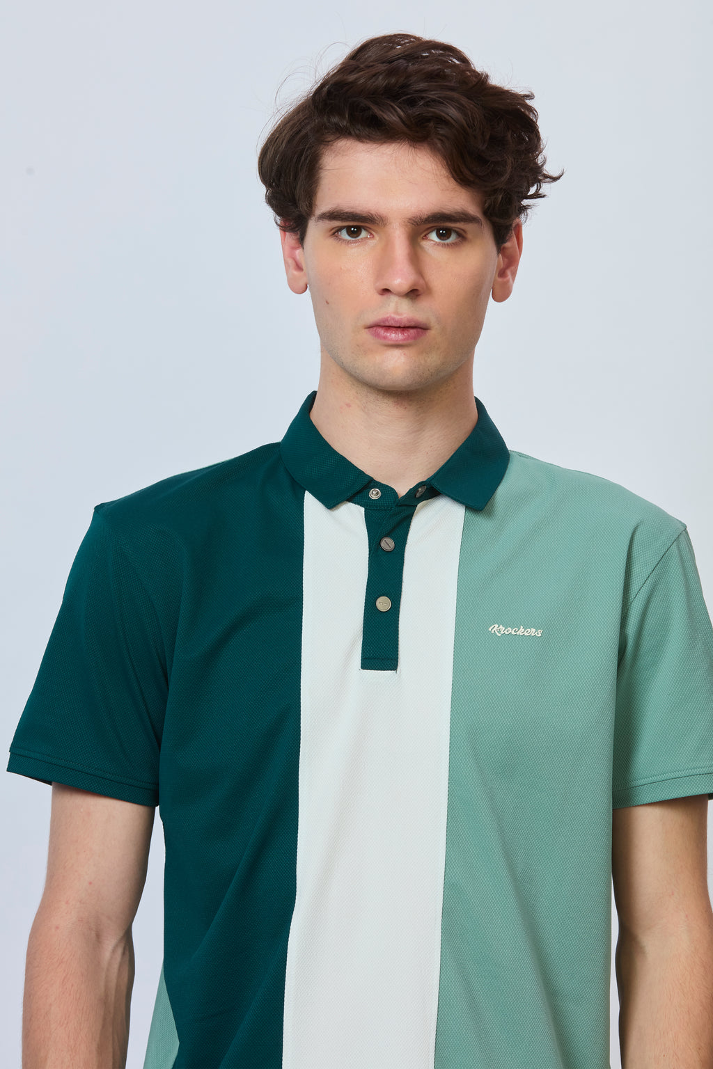Three-Tone Contrast Panel Polo
