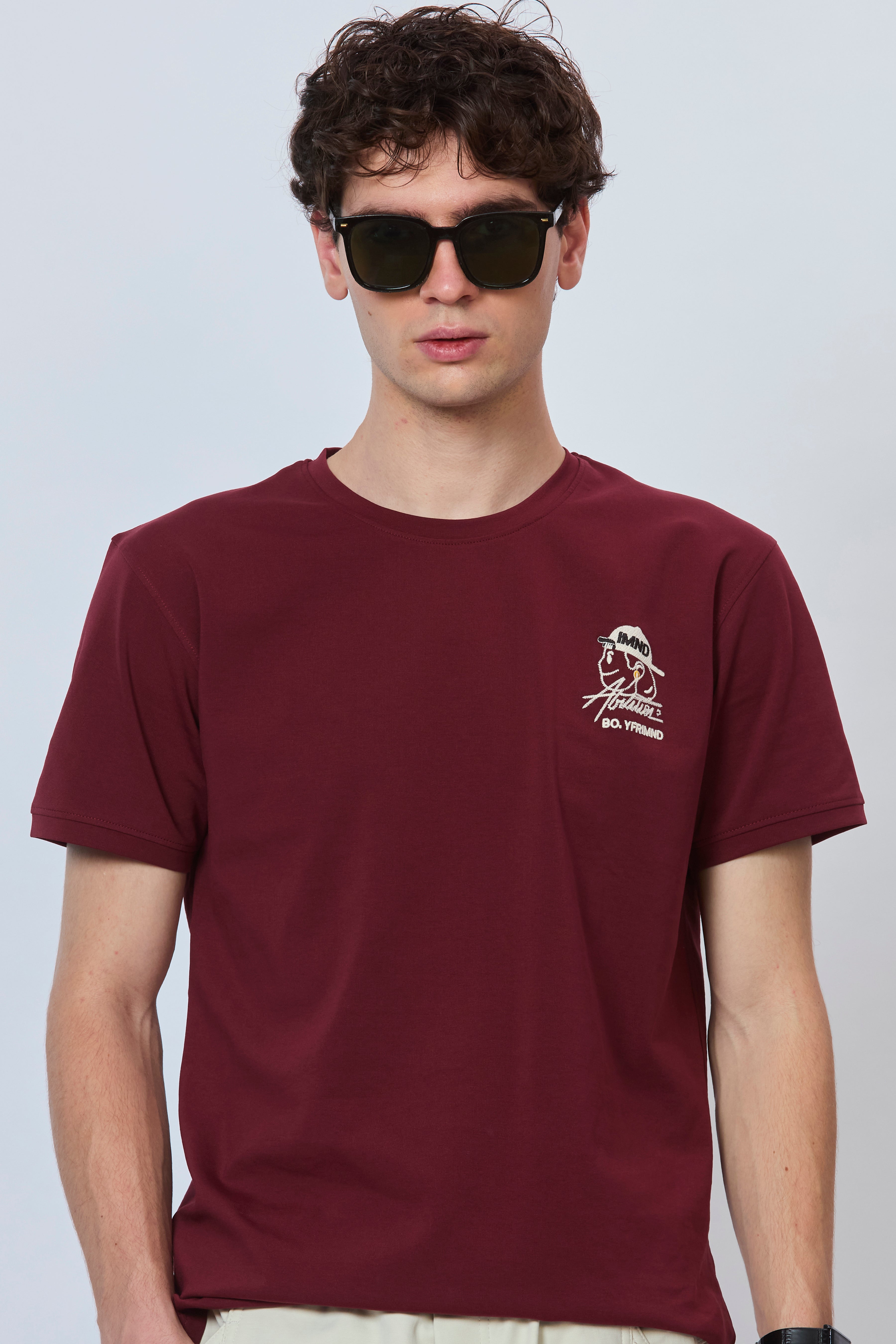 Maroon Edge Statement Back Tee