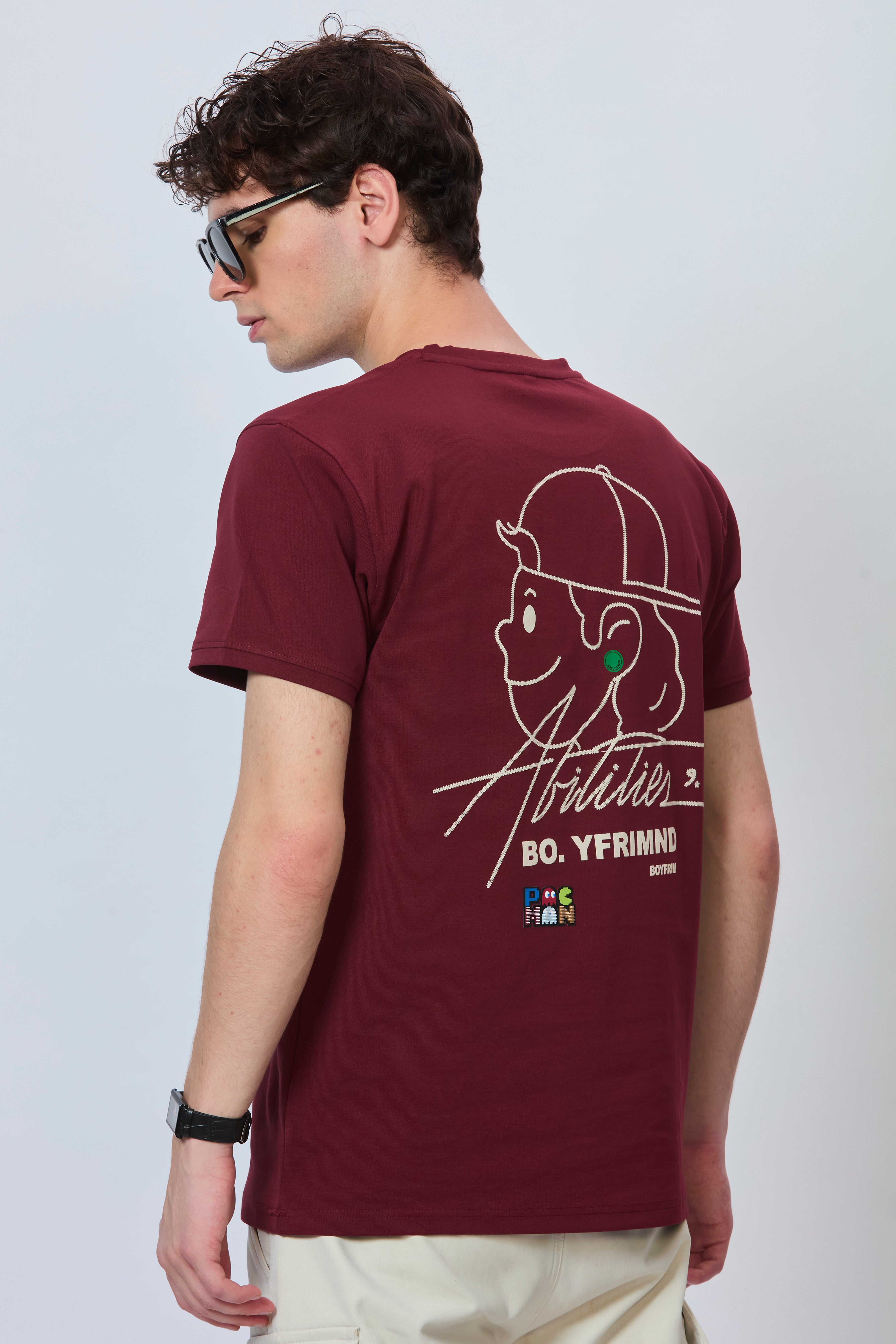 Maroon Edge Statement Back Tee