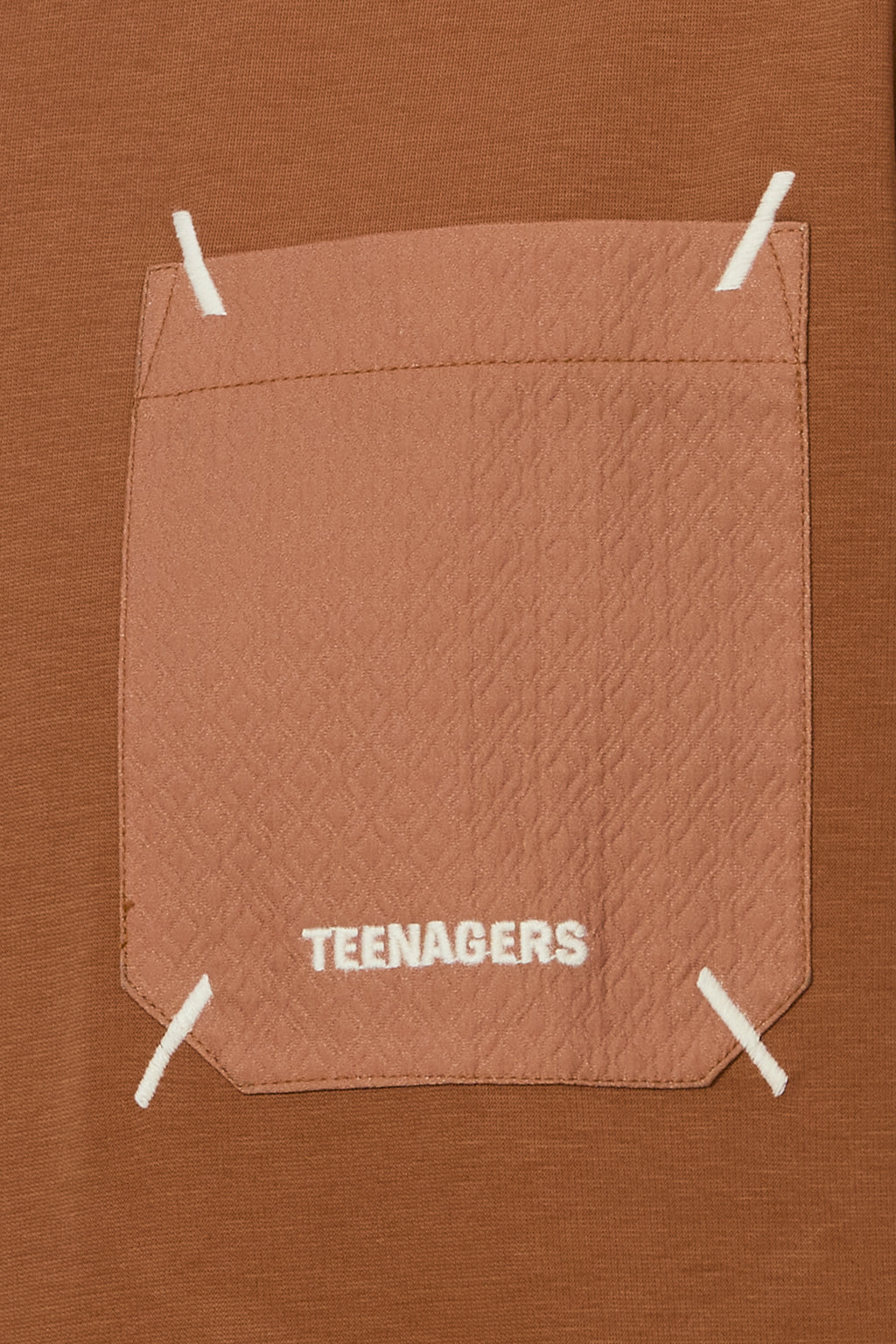 Minimalist Rust Cotton Tee with Pocket Design