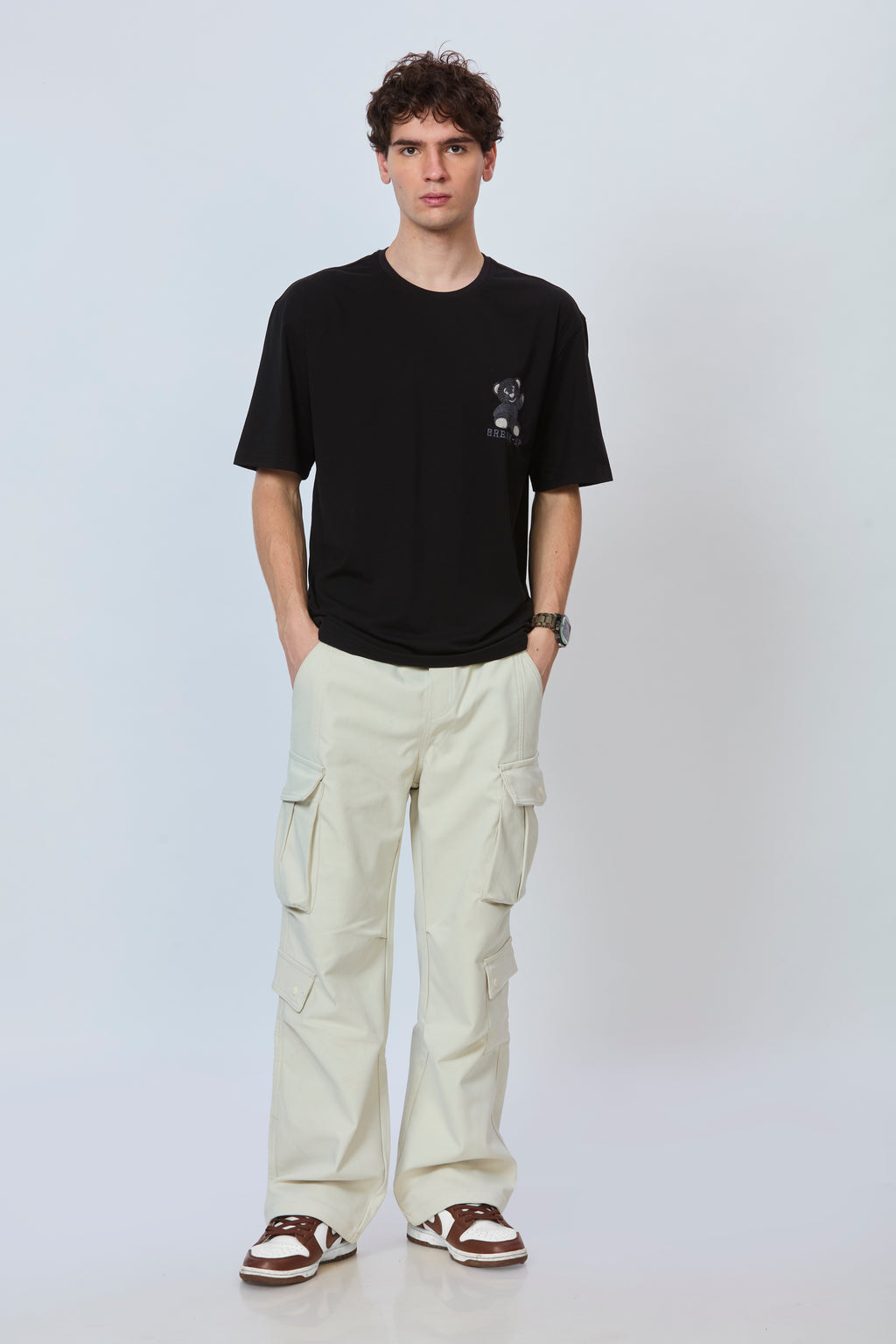 Black Streetwear Tee with Bold Back Print